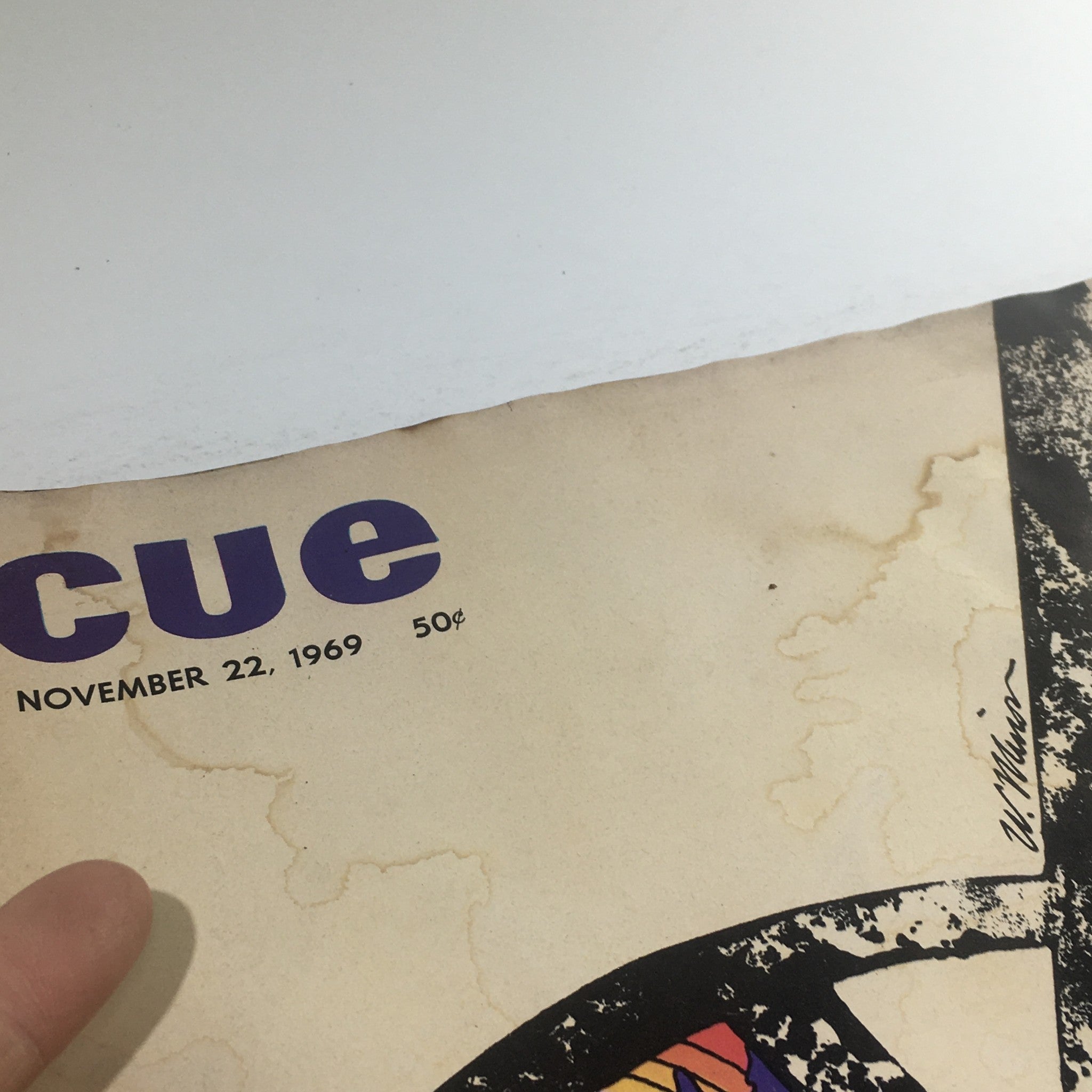 Cue Magazine: November 22 1969 - Full Magazine/Theme Cover W. Minon