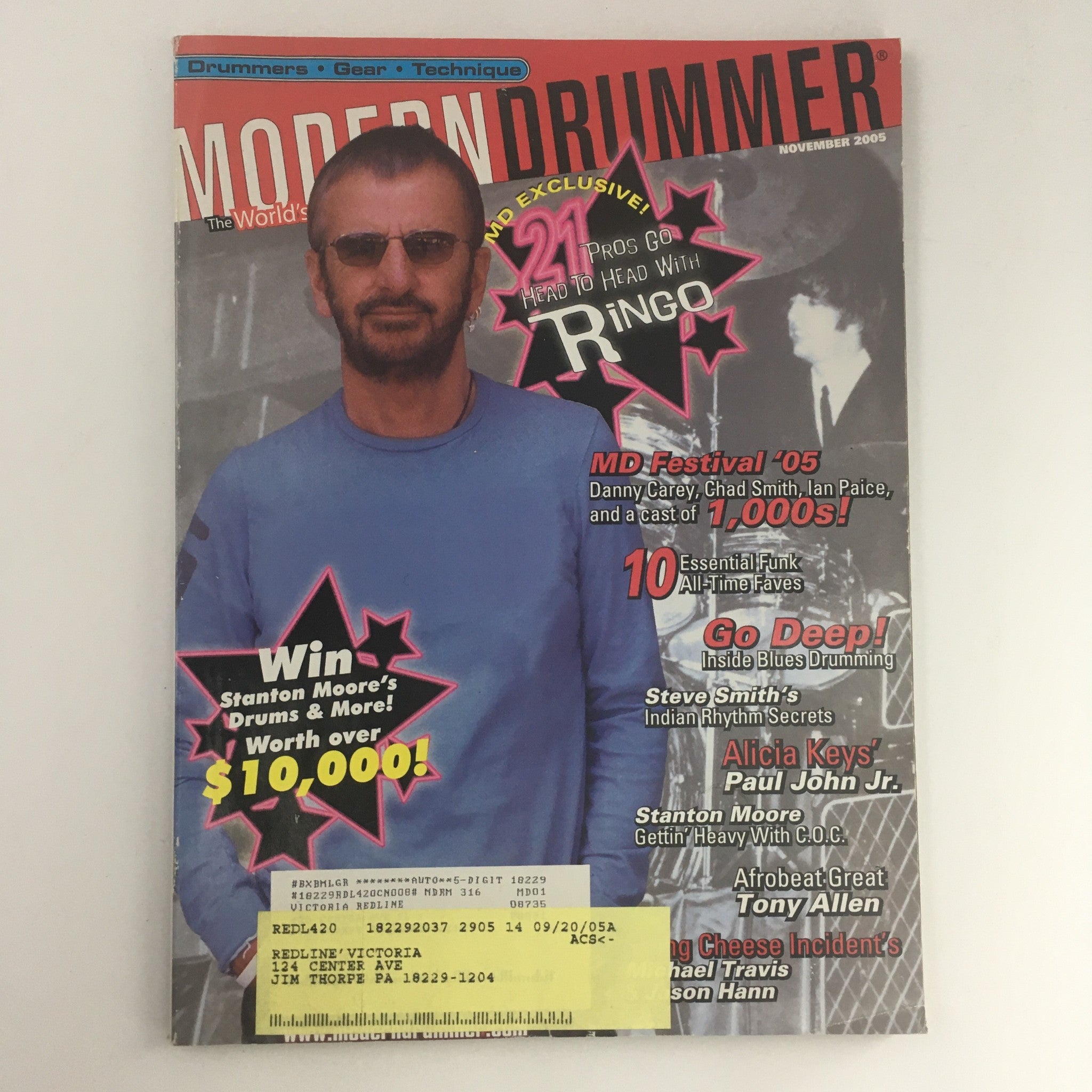 Modern Drummer Magazine November 2005 Ringo Starr & Paul John Jr. & Tony Allen