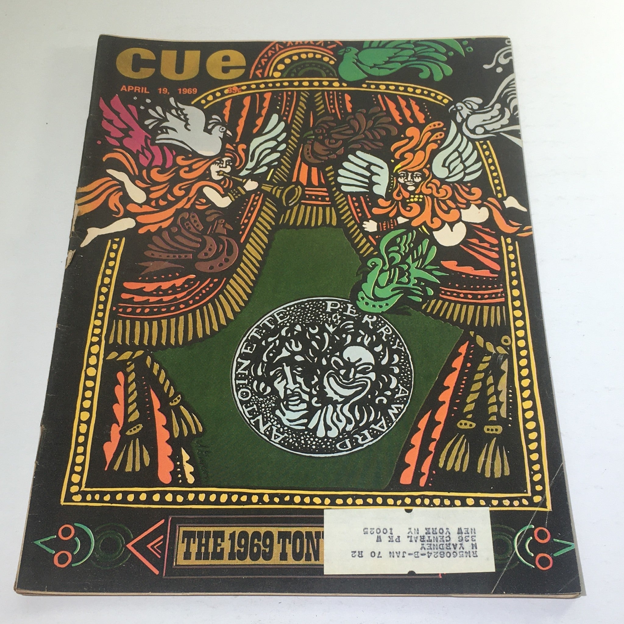 Cue Magazine: April 19 1969 - Anoinette Perry Award Full Theme Cover