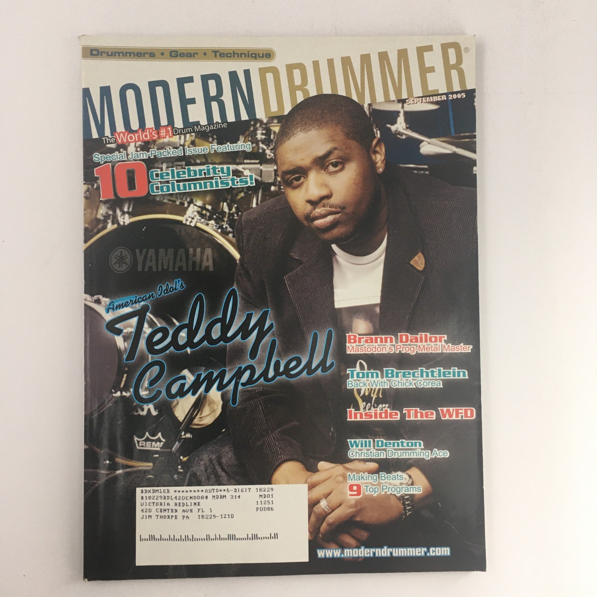 Modern Drummer Magazine September 2005 Teddy Campbell & Brann Dailor & Tom B. VG