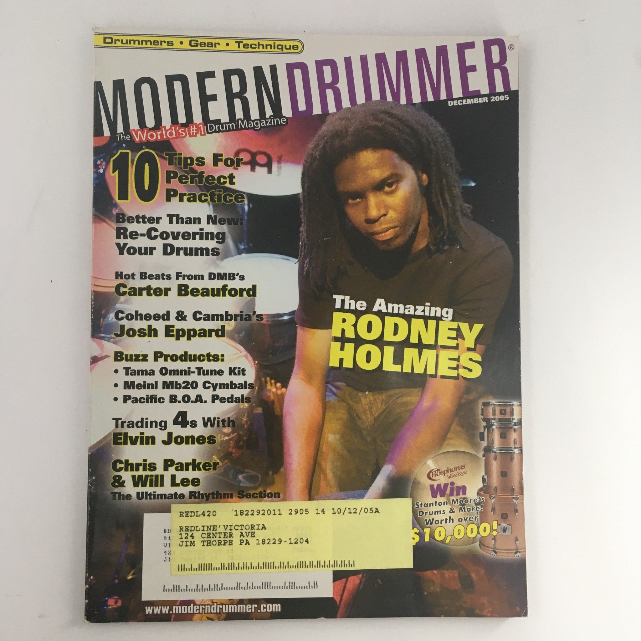 Modern Drummer Magazine December 2005 Rodney Holmes & Carter Beauford & Josh E.