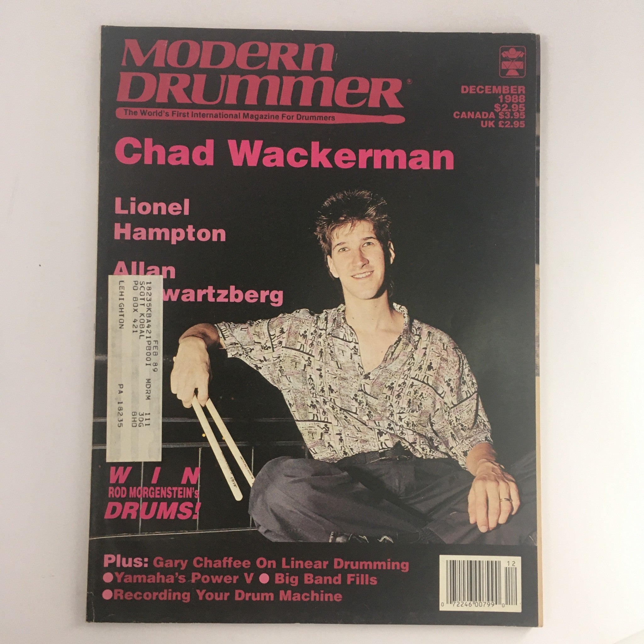 Modern Drummer Magazine December 1988 Chad Wackerman & Lionel Hampton & Gary C.