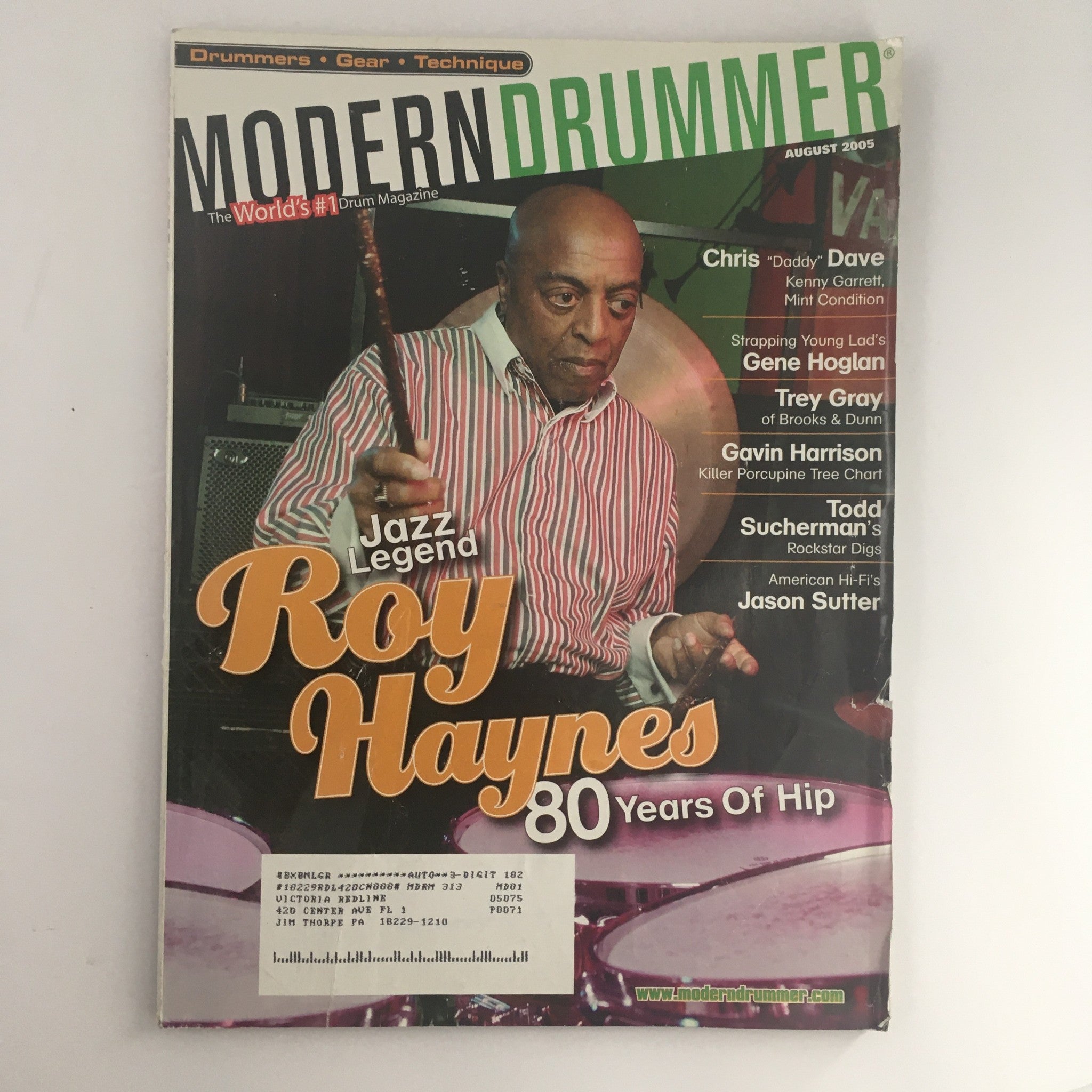 Modern Drummer Magazine August 2005 Roy Haynes & Chris Dave & Gene Hoglan