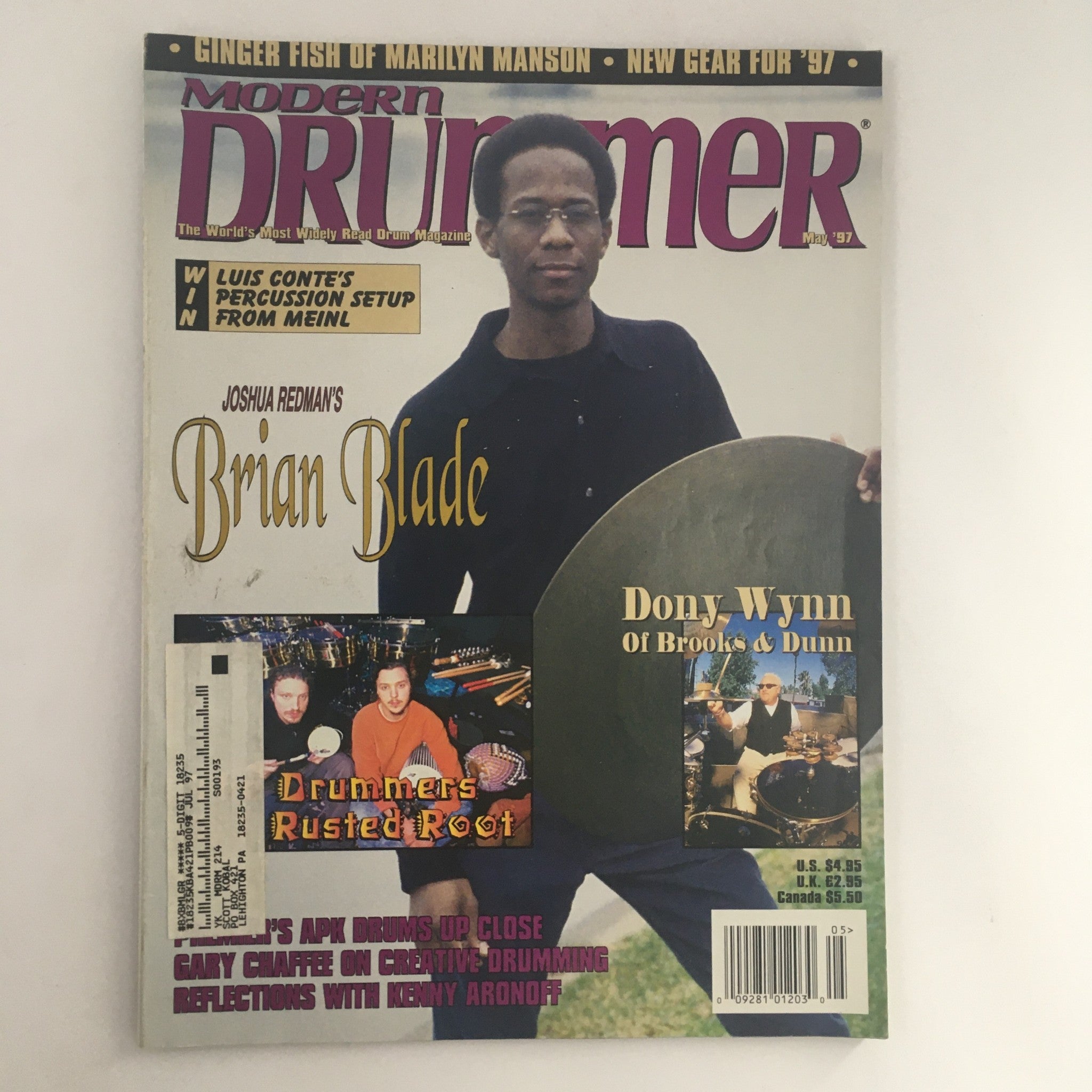 Modern Drummer Magazine May 1997 Brian Blade & Dony Wynn & Drummers Rusted Root