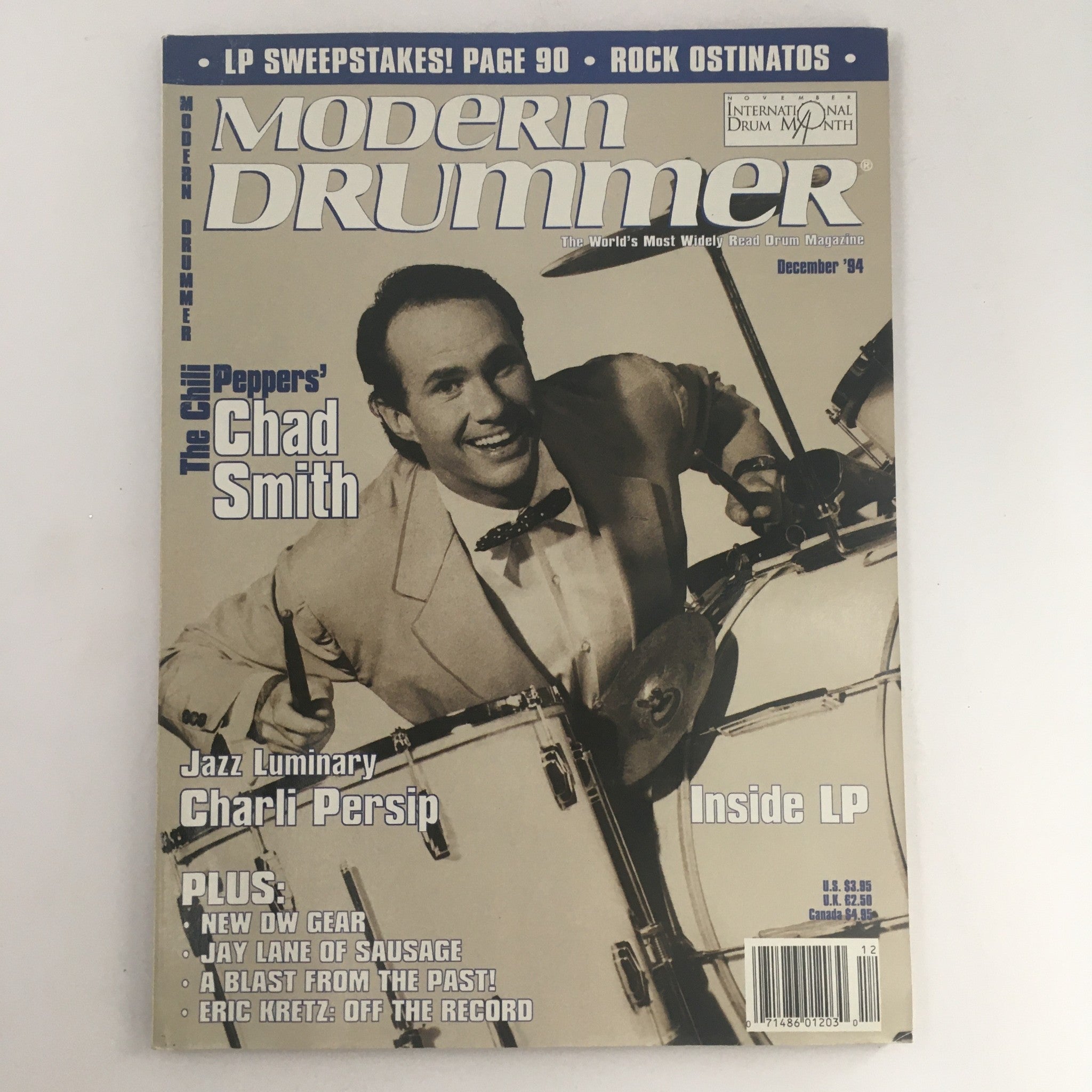 Modern Drummer Magazine December 1994 Chad Smith & Charli Persip & Jay Lane, VG