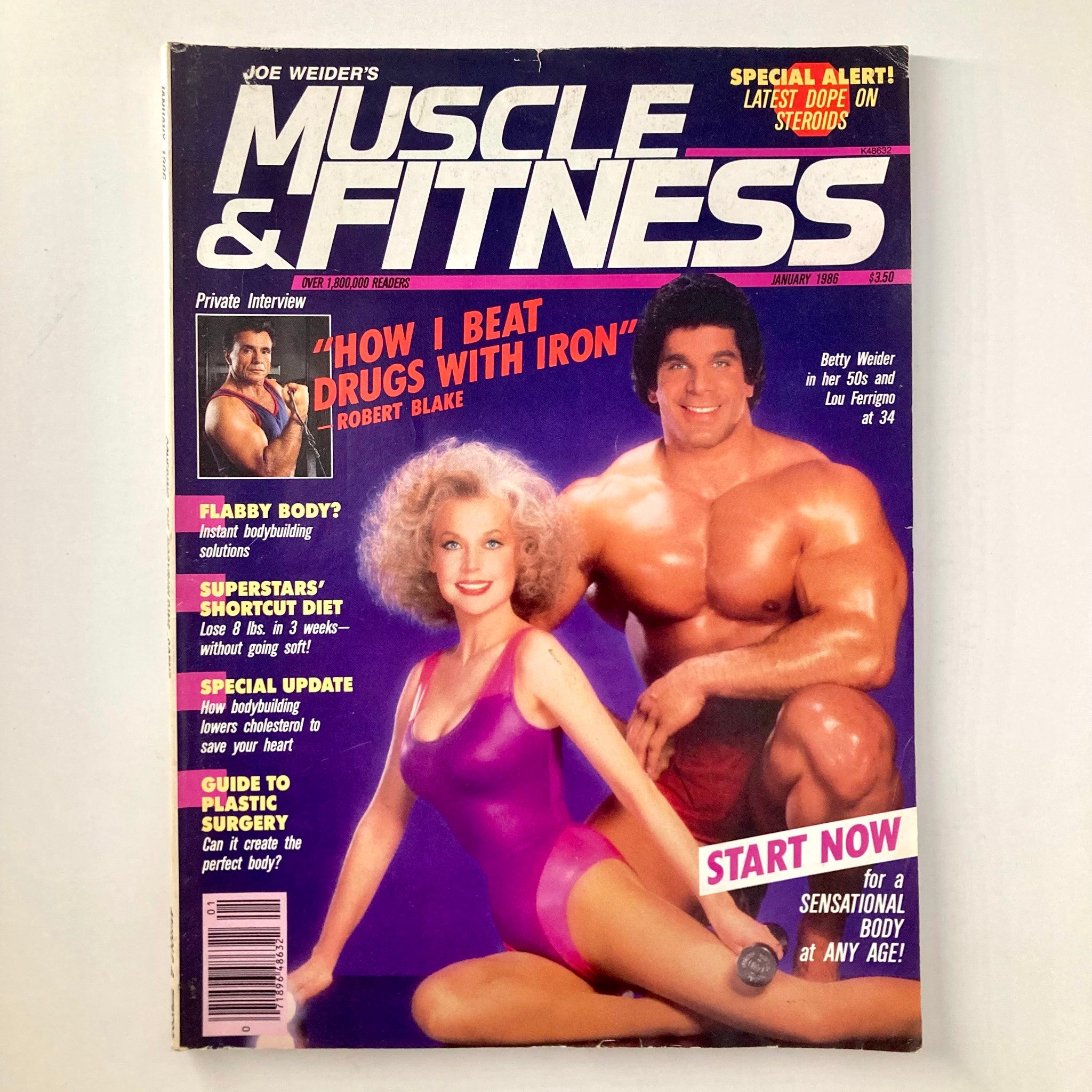 Joe Weider's Muscle & Fitness Magazine January 1986 Betty Weider & Lou Ferrigno