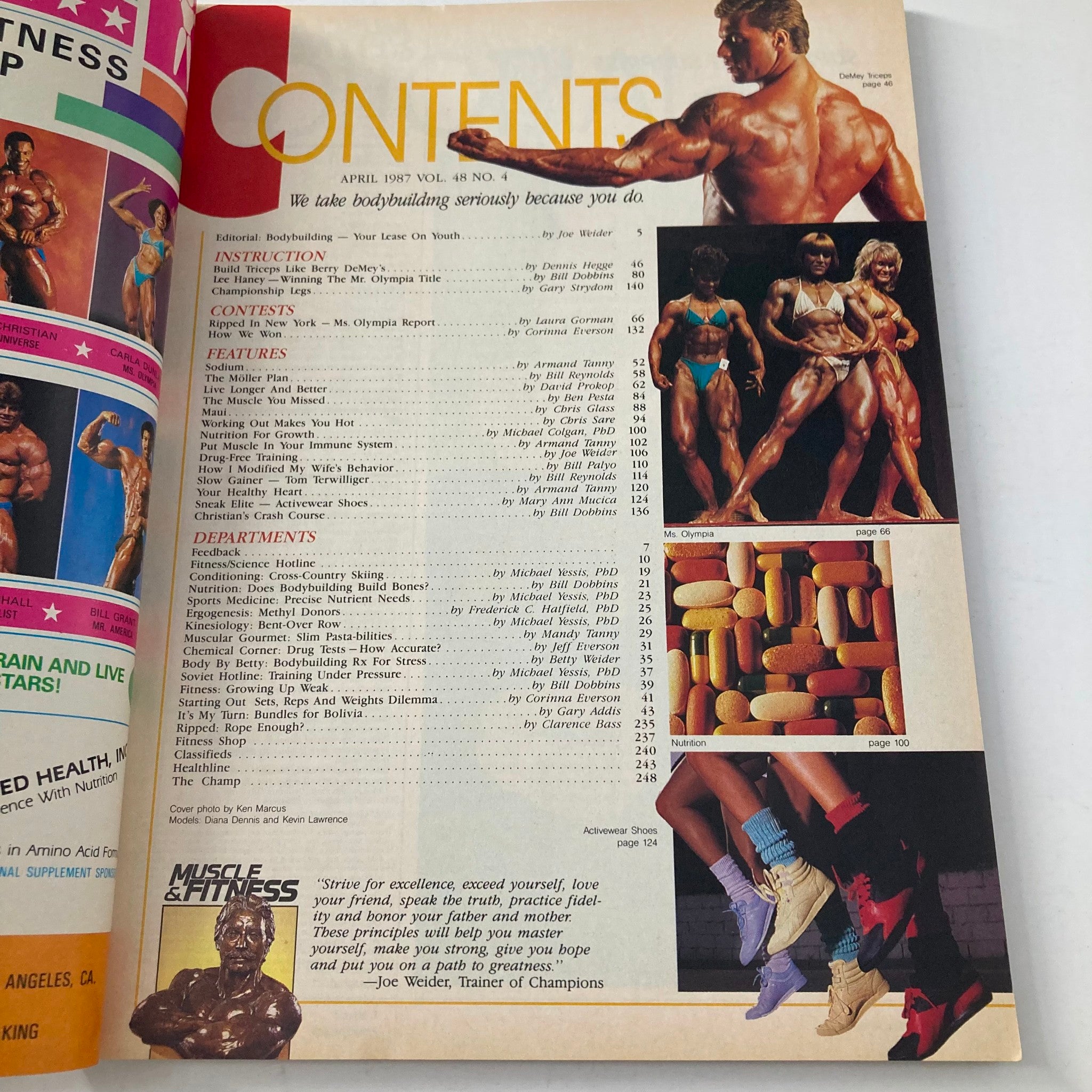 Joe Weider's Muscle & Fitness Magazine April 1987 Diana Dennis & Kevin Lawrence