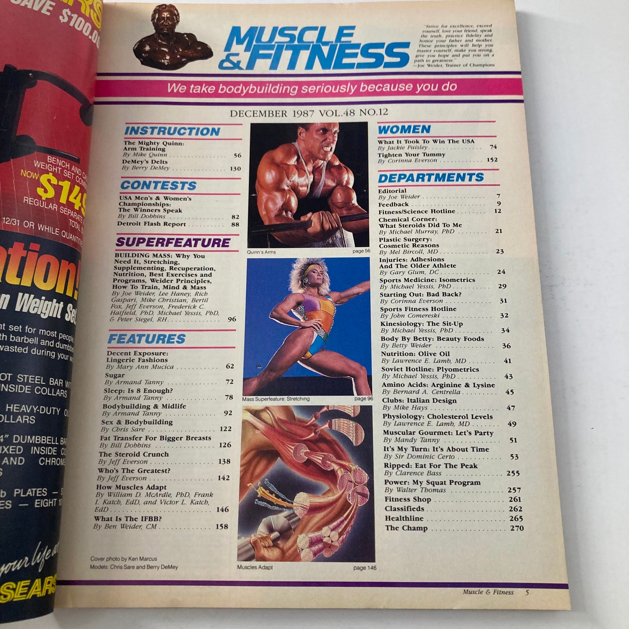 Joe Weider's Muscle & Fitness Magazine December 1987 Chris Sare & Berry DeMey