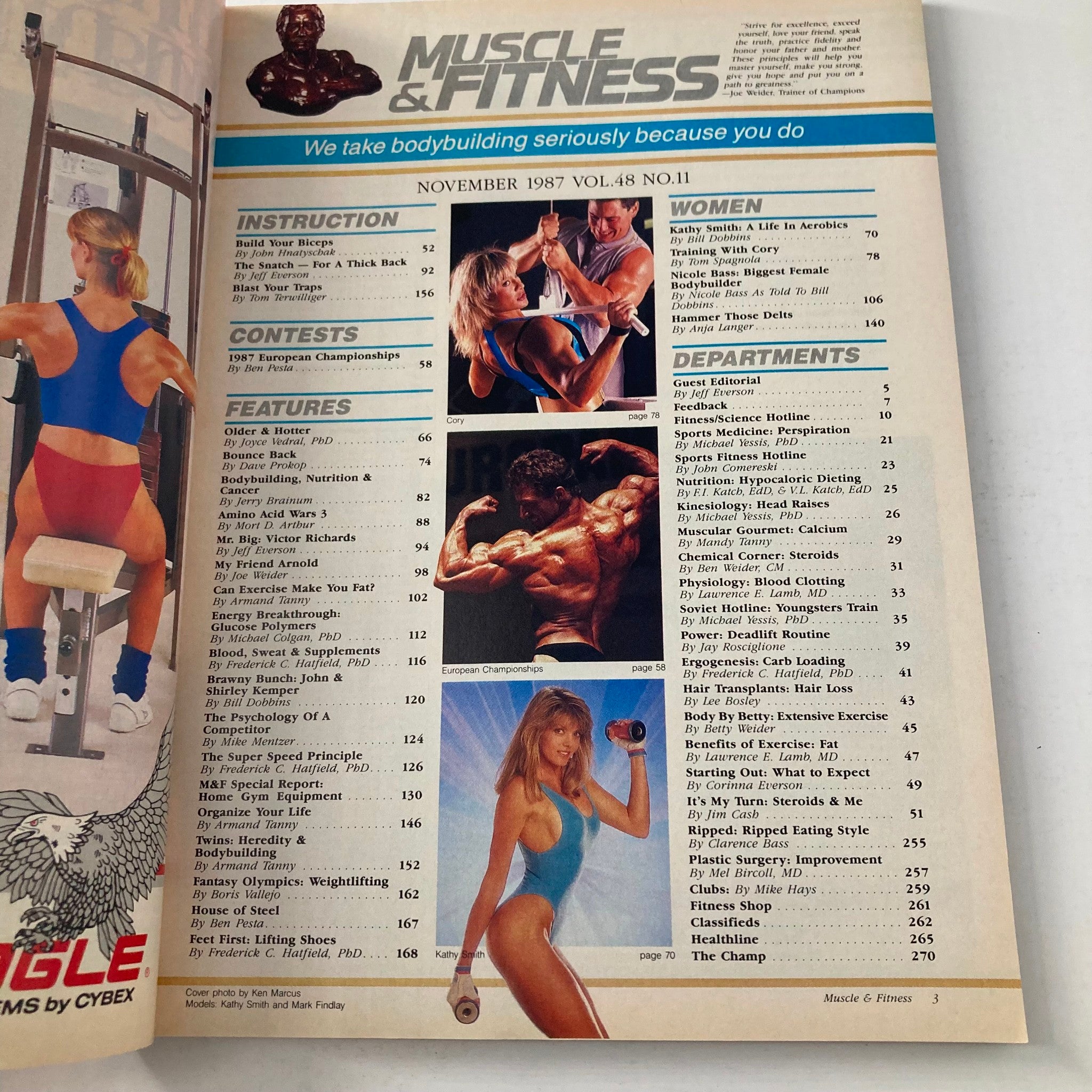 Joe Weider's Muscle & Fitness Magazine November 1987 Kathy Smith & Mark Findlay