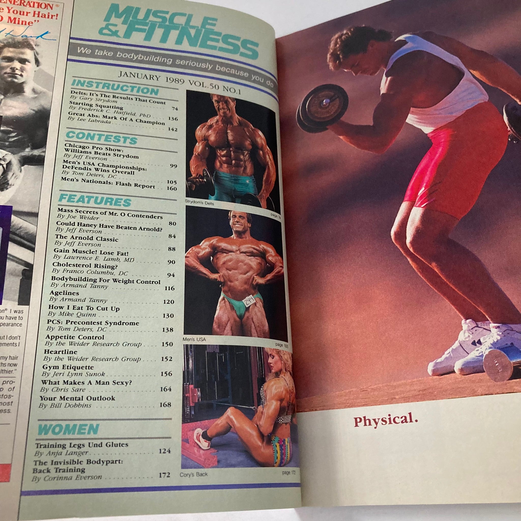 Joe Weider's Muscle & Fitness Magazine January 1989 Berry DeMey and Anja Langer