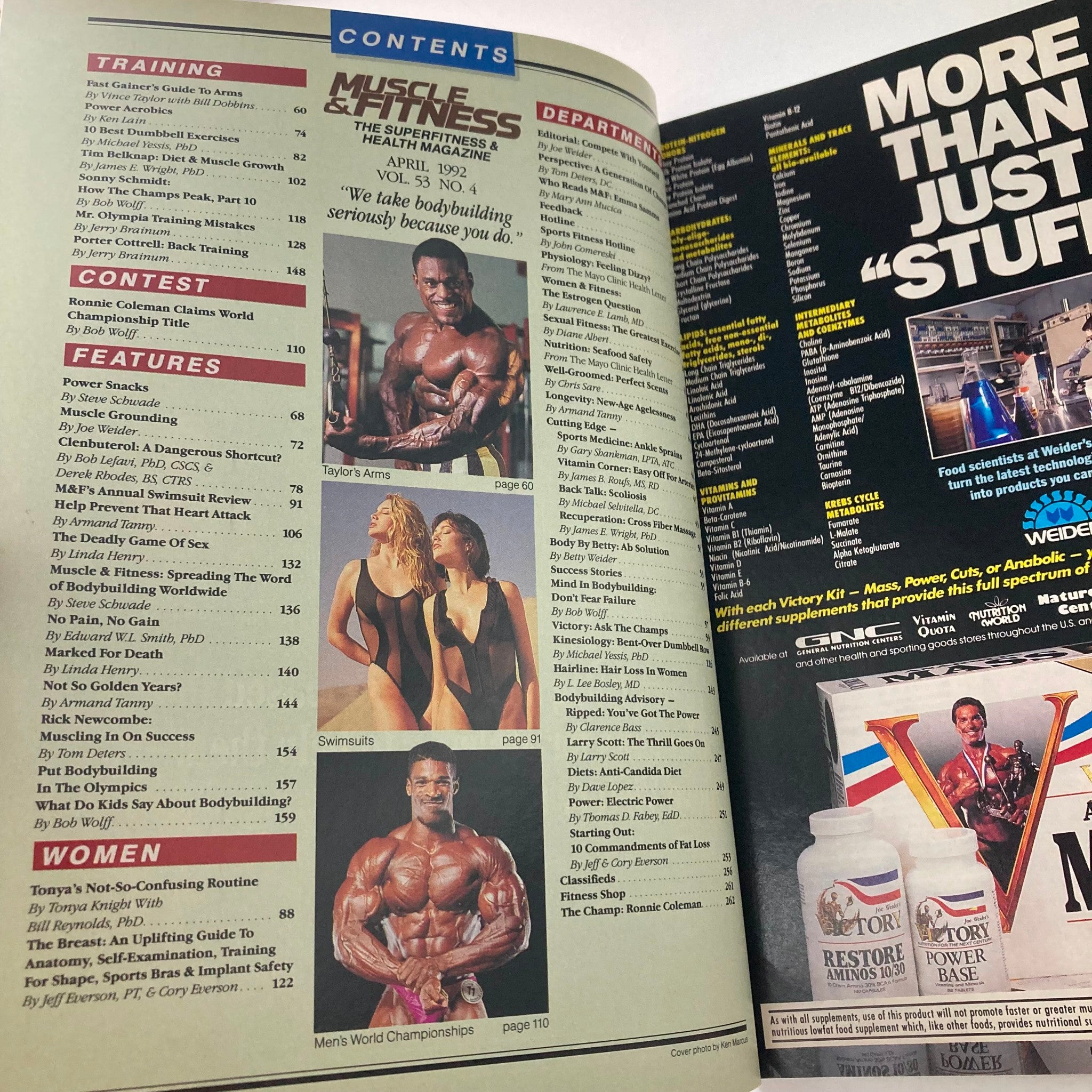 Joe Weider's Muscle & Fitness Magazine April 1992 Swimsuit Spectacular