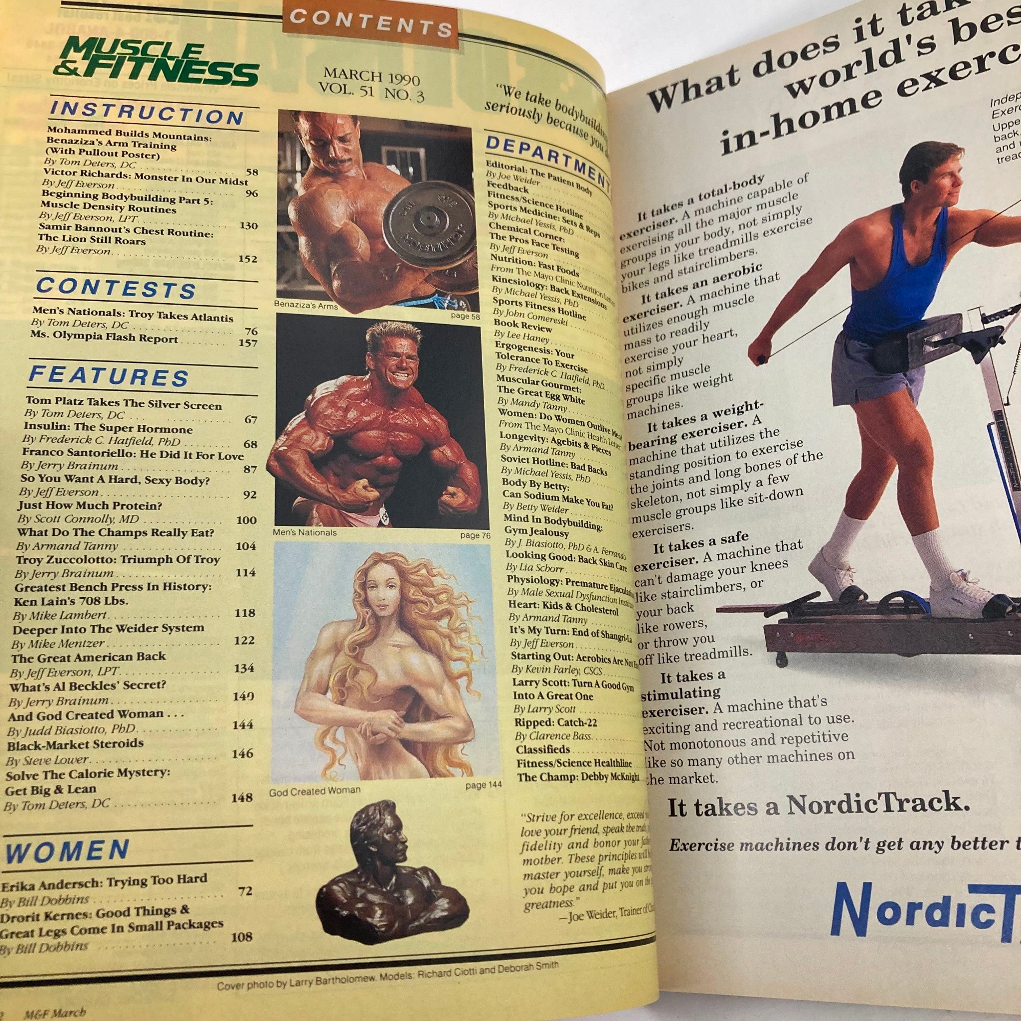 Joe Weider's Muscle & Fitness Magazine March 1990 Deborah Smith & Richard Ciotti