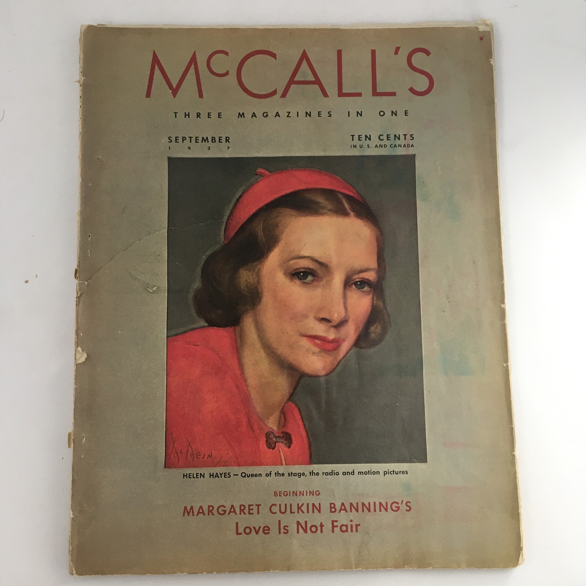 McCall's Magazine September 1937 Helen Hayes Queen of Stage & Margaret Culkin