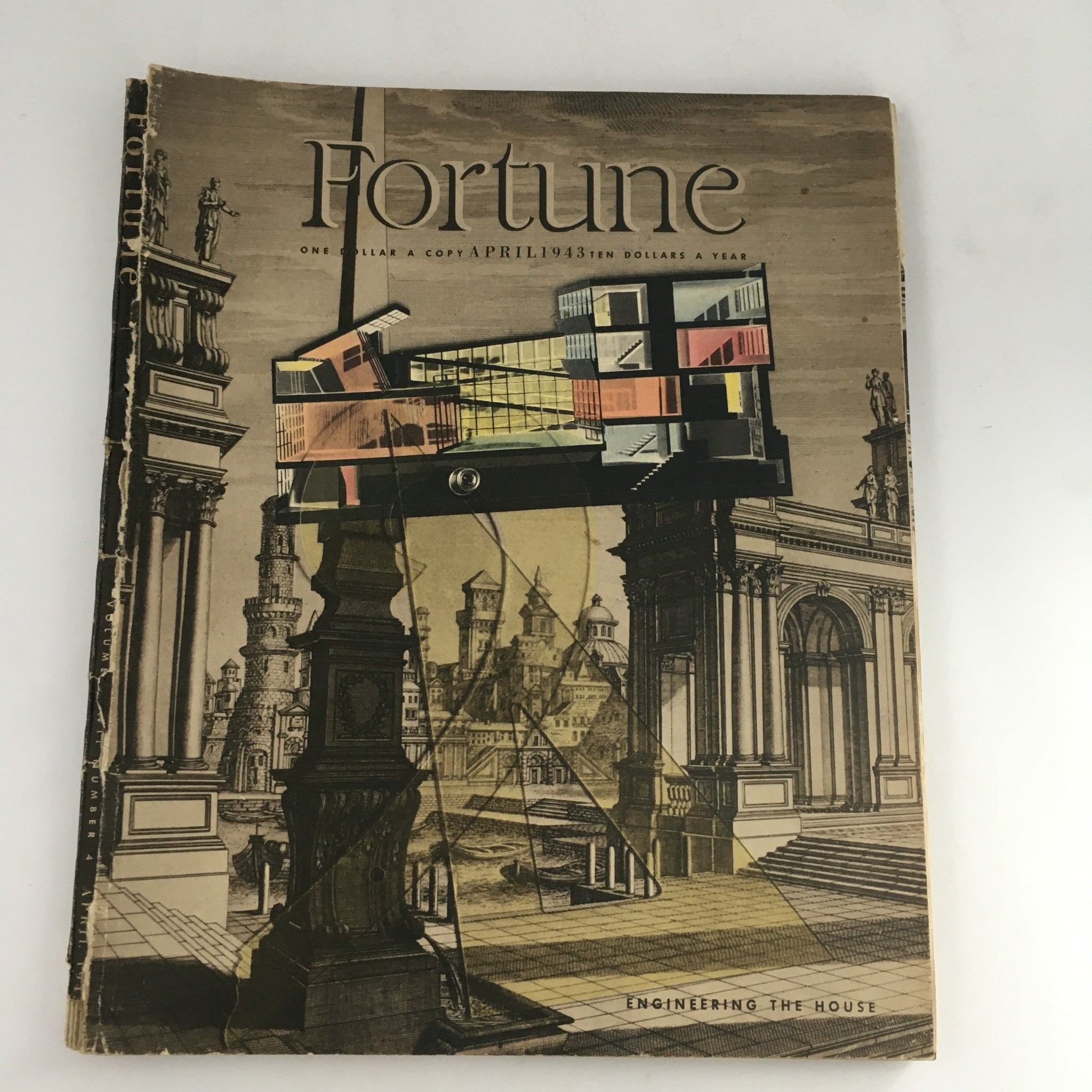 Fortune Magazine April 1943 Engineering The House Illustration Cover, No Label