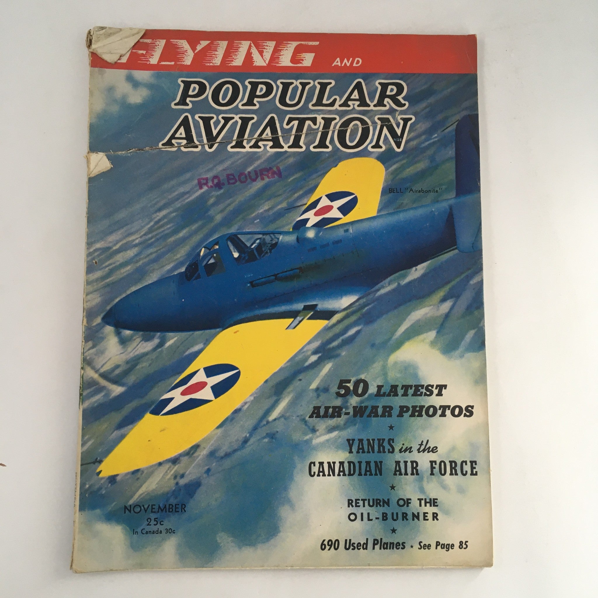 Flying & Popular Aviation Magazine Vol 27 #5 November 1940 Canadian Air Force