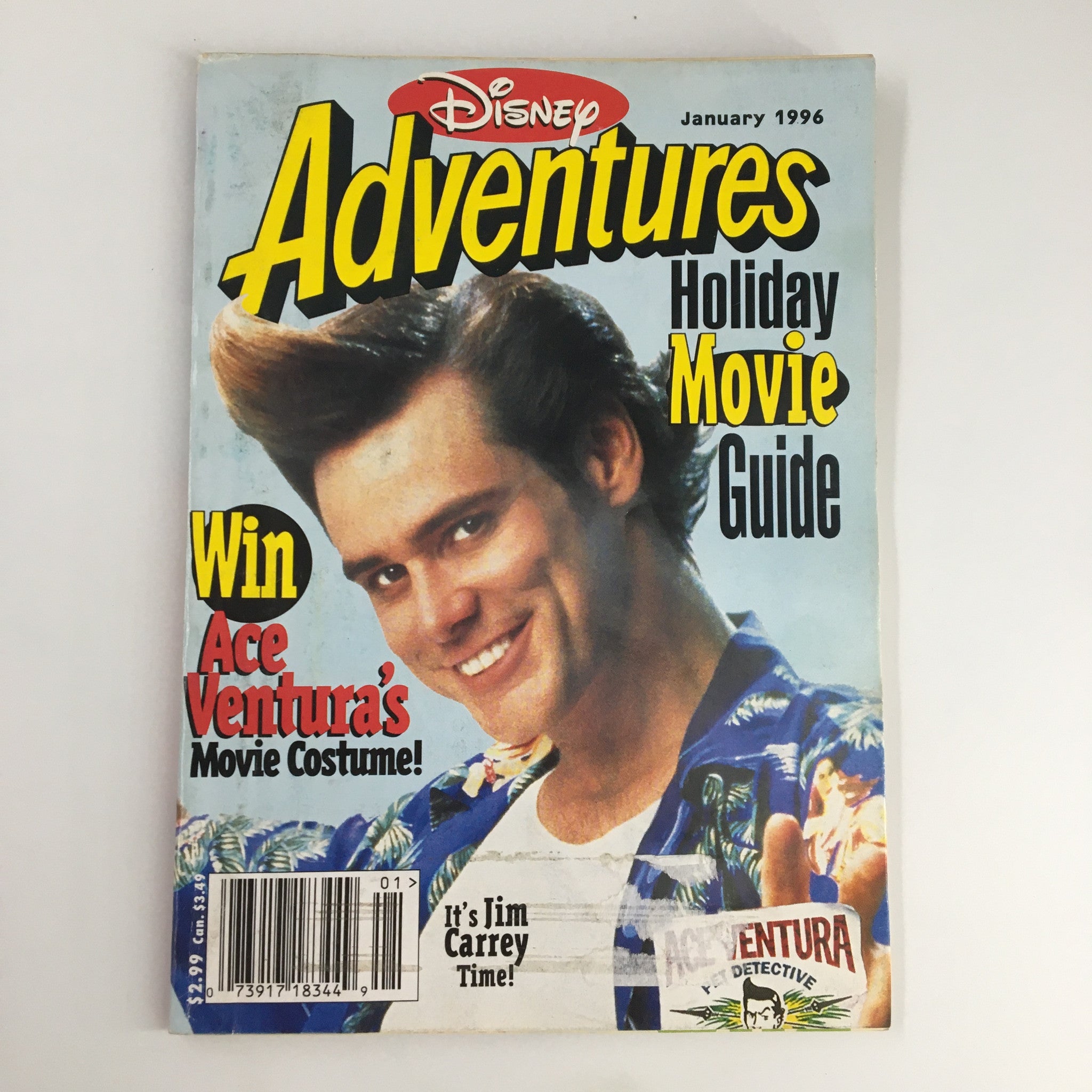 Disney Adventures Magazine January 1996 Jim Carrey is Ace Ventura Pet Detective