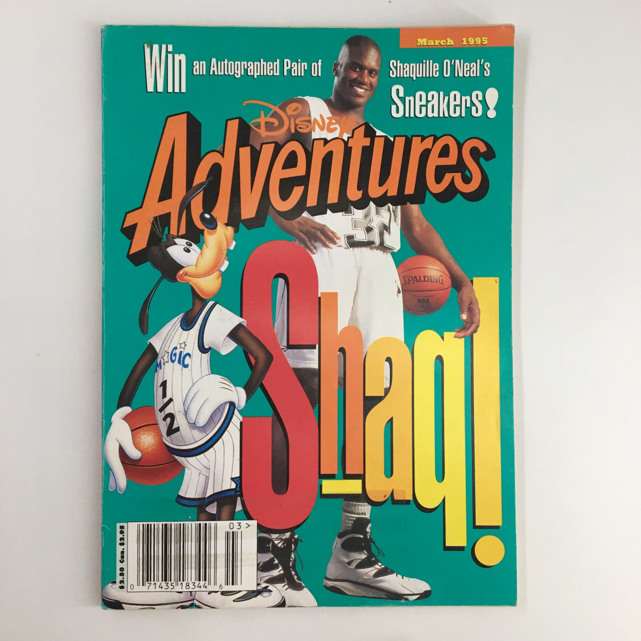 Disney Adventures Magazine March 1995 Shaquille O'Neal's Sneakers and in Shaq