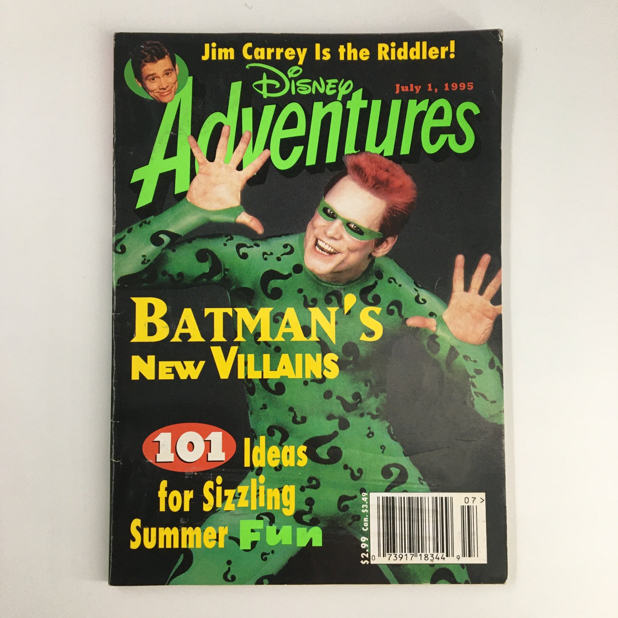 Disney Adventures Magazine July 1 1995 Batman's Villain Jim Carrey is Riddler