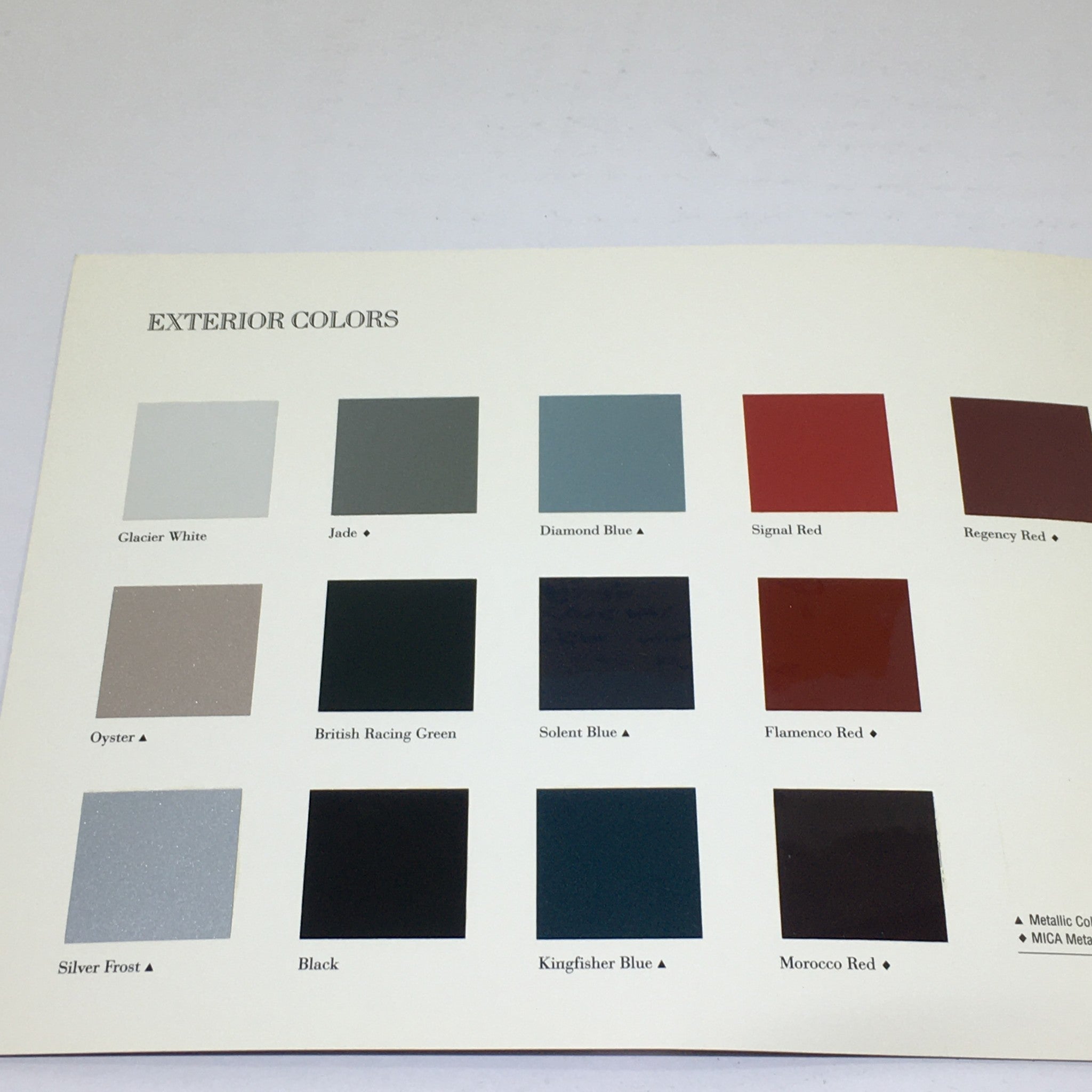 1994 Jaguar Color and Upholstery Guide Dealership Car Auto Brochure Catalog