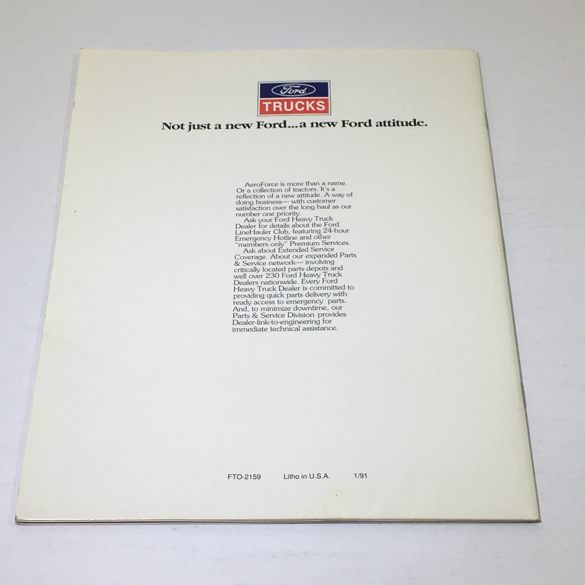 1991 Ford Aeroforce Trucks Dealership Car Auto Brochure Catalog