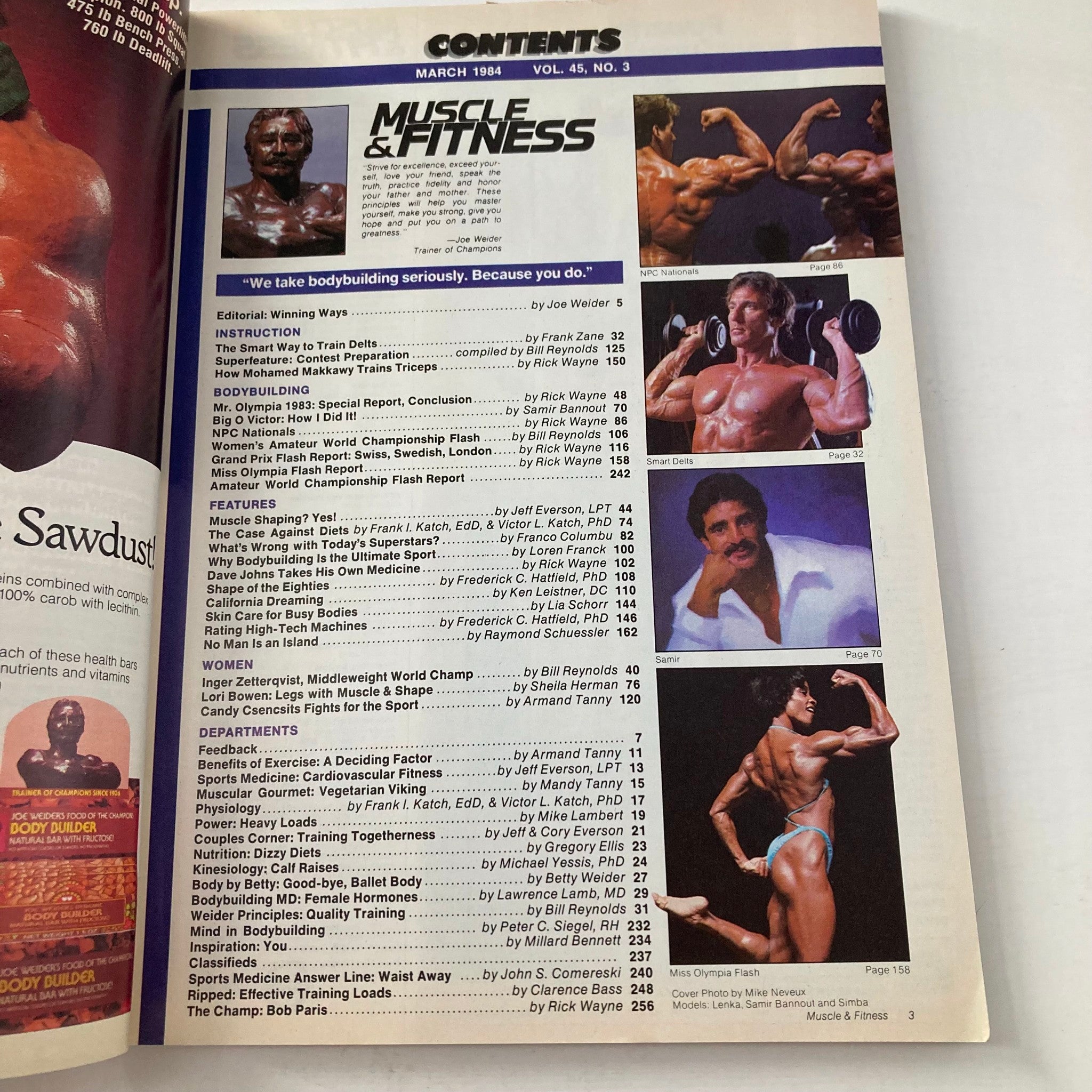 Joe Weider's Muscle & Fitness Magazine March 1984 Lenka, Samir Bannout & Simba
