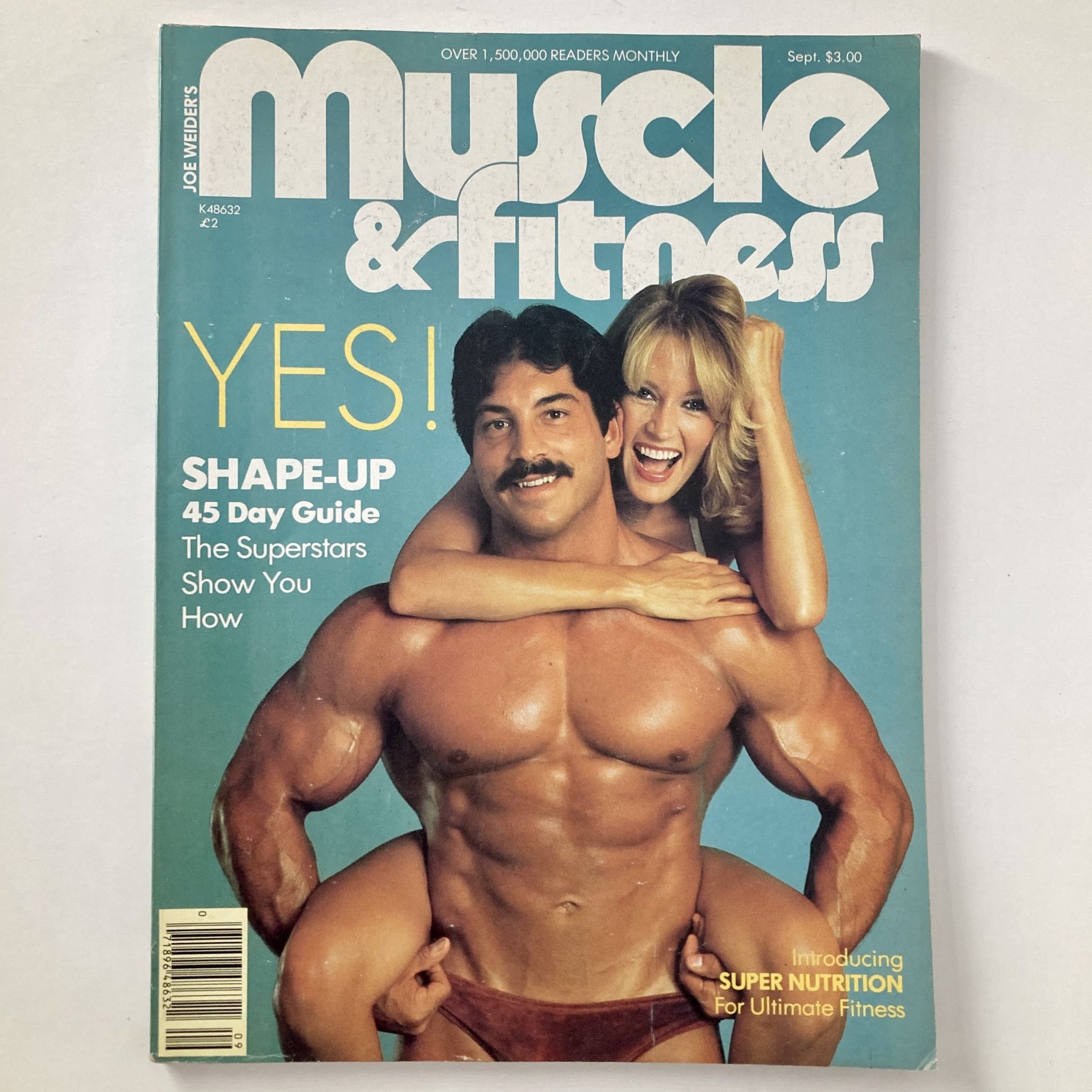 Cover of Joe Weider's Muscle & Fitness Magazine, September 1981, featuring a muscular man with a woman sitting on his shoulders, promoting fitness and bodybuilding.