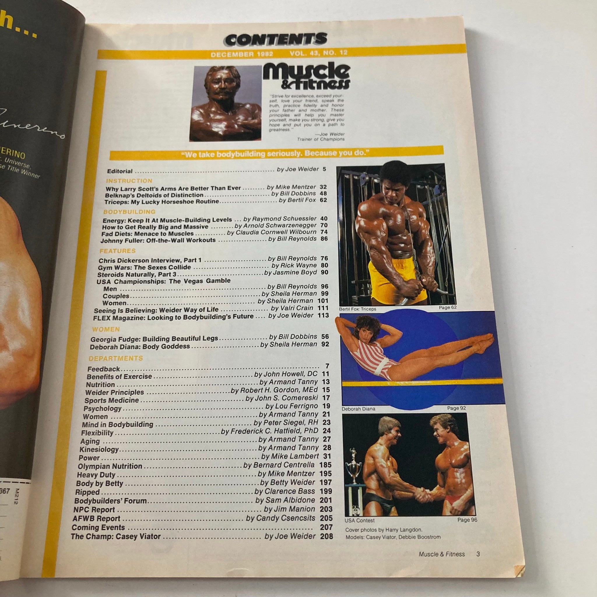 Joe Weider Muscle & Fitness Magazine December 1982 Casey Viator, Debbie Boostrom