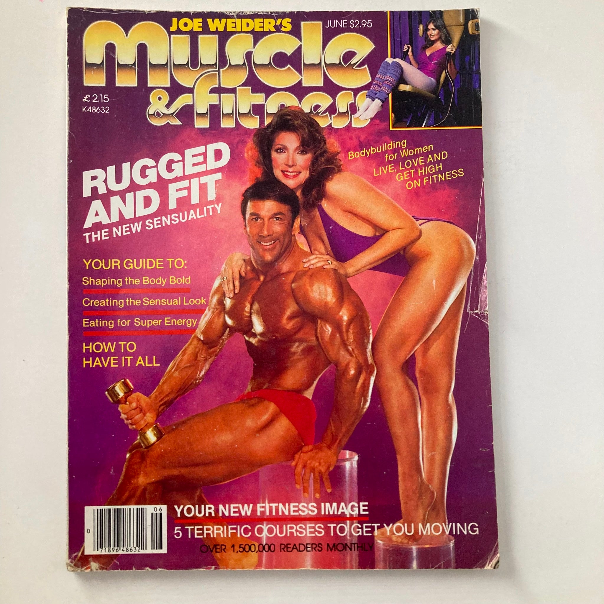 Cover of Joe Weider's Muscle & Fitness Magazine from June 1982 featuring bodybuilders Boyer Coe and Valerie Coe, showcasing the theme 'Rugged and Fit' with fitness insights and bodybuilding tips.