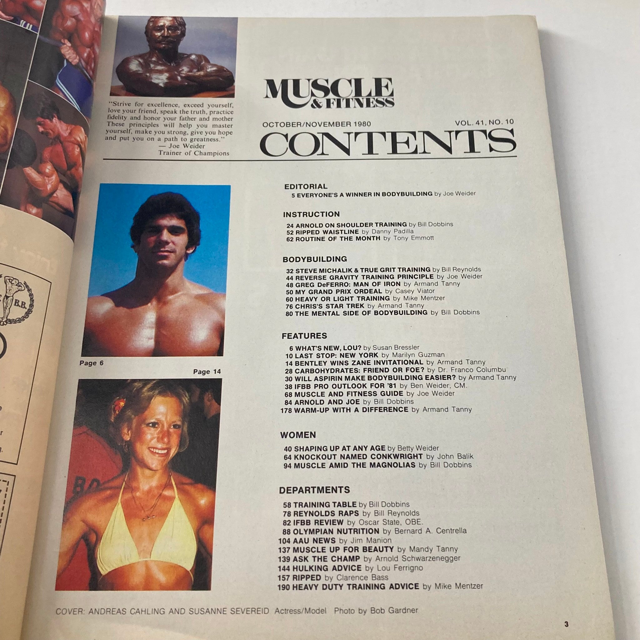 Muscle & Fitness Magazine November 1980 Andreas Cahling & Susanne Severeid