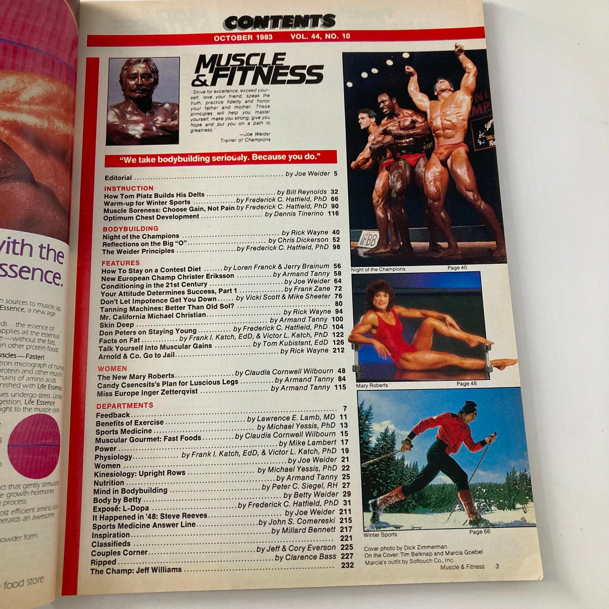 Joe Weider's Muscle & Fitness Magazine October 1983 Tim Belknap & Marcia Goebel