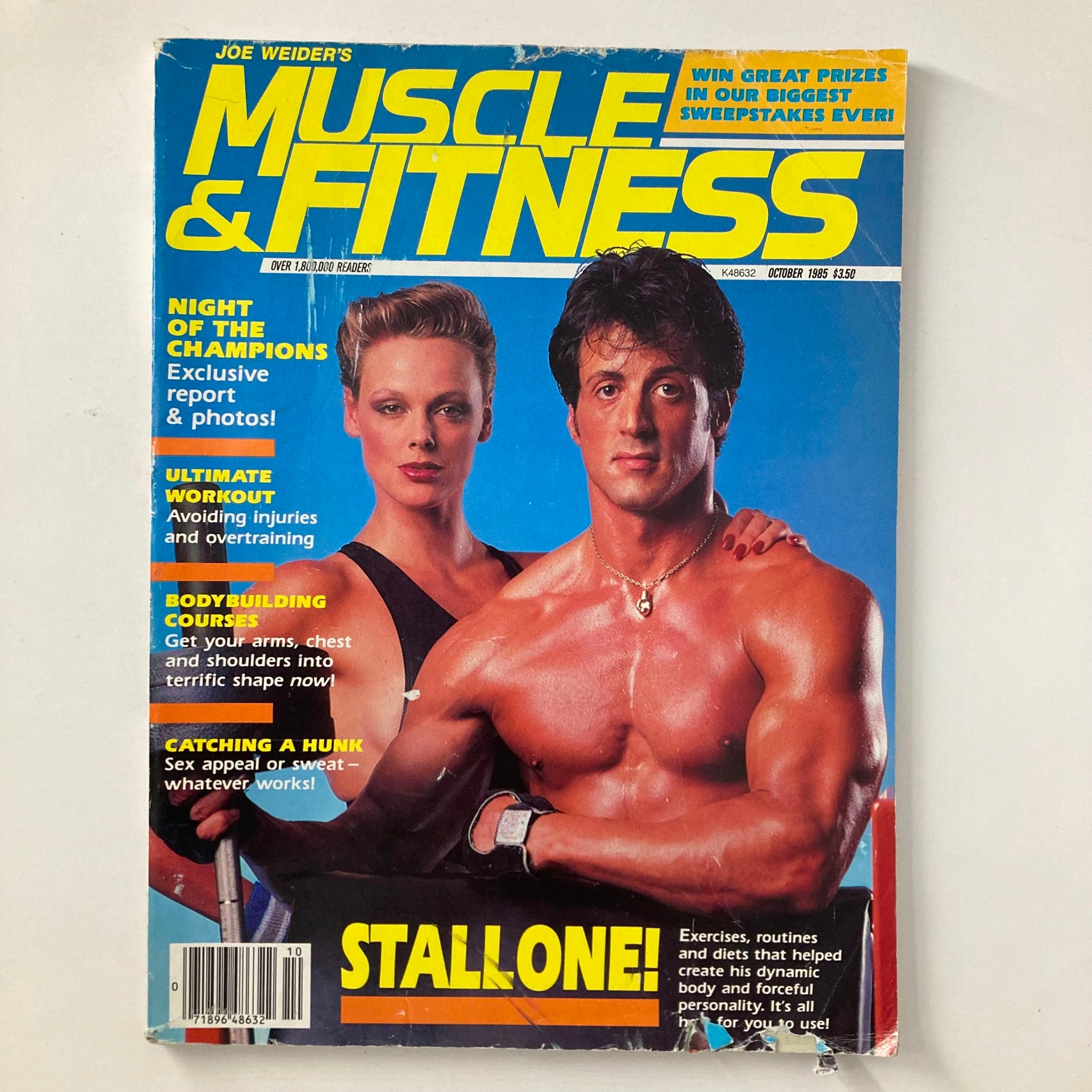 Muscle & Fitness Magazine October 1985 Sylvester Stallone GD Interior