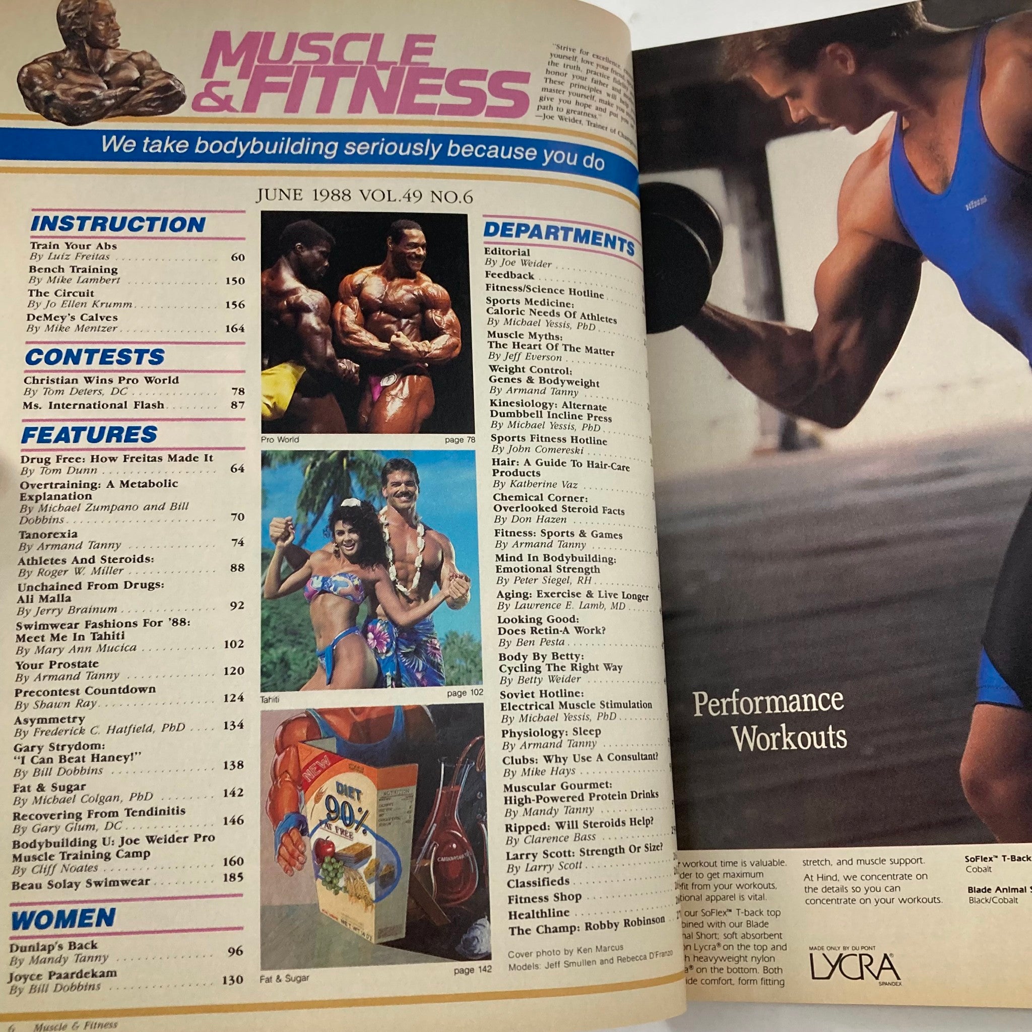 Joe Weider's Muscle & Fitness Magazine June 1988 Jeff Smullen & Rebecca D'Franzo