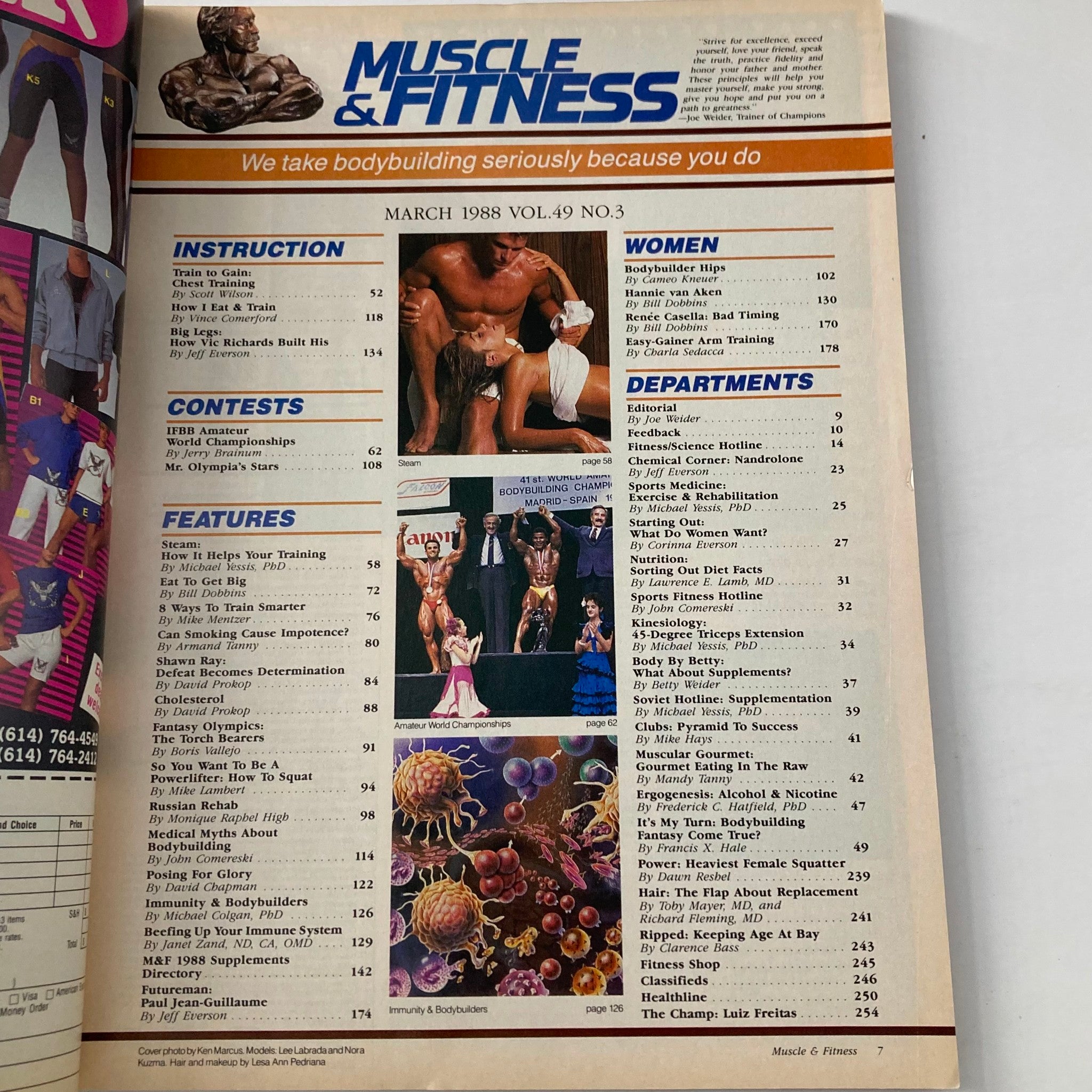 Joe Weider's Muscle & Fitness Magazine March 1988 Lee Labrada & Nora Kuzma