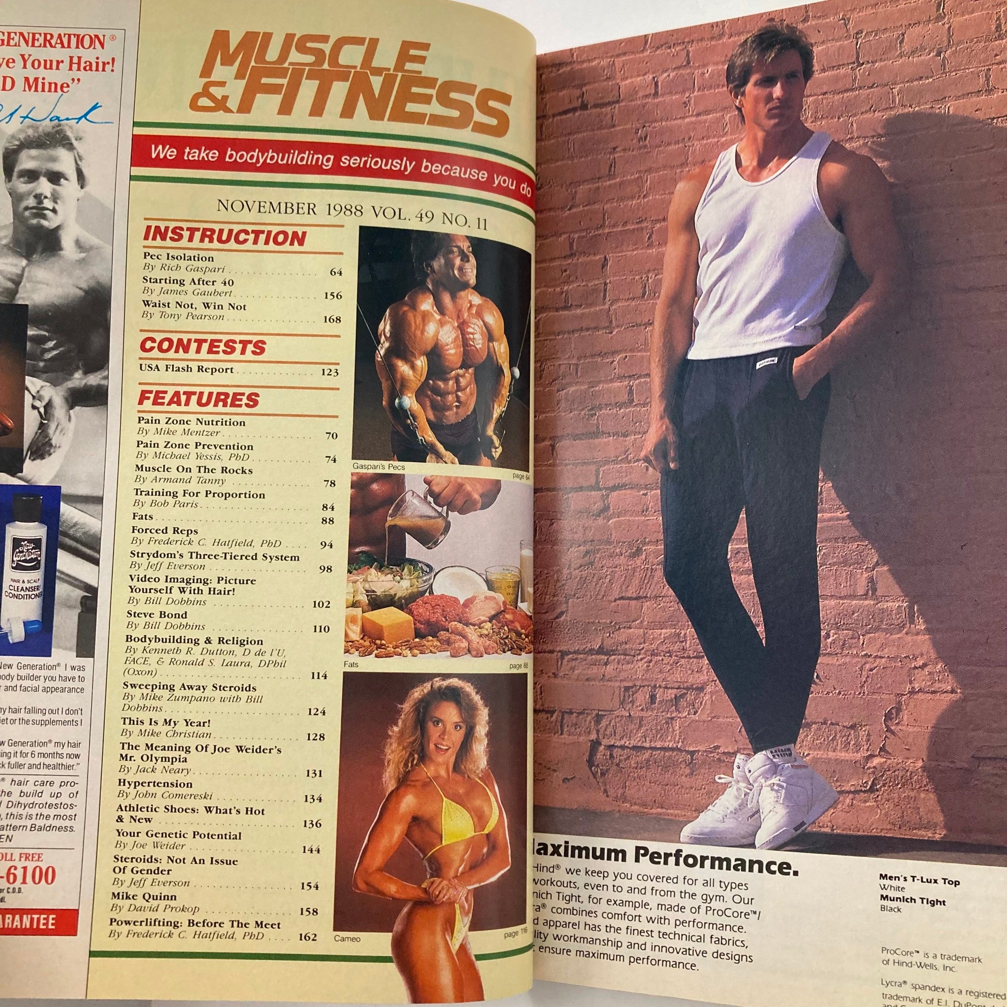 Joe Weider's Muscle & Fitness Magazine November 1988 Steve Bond and Yvette Nipar