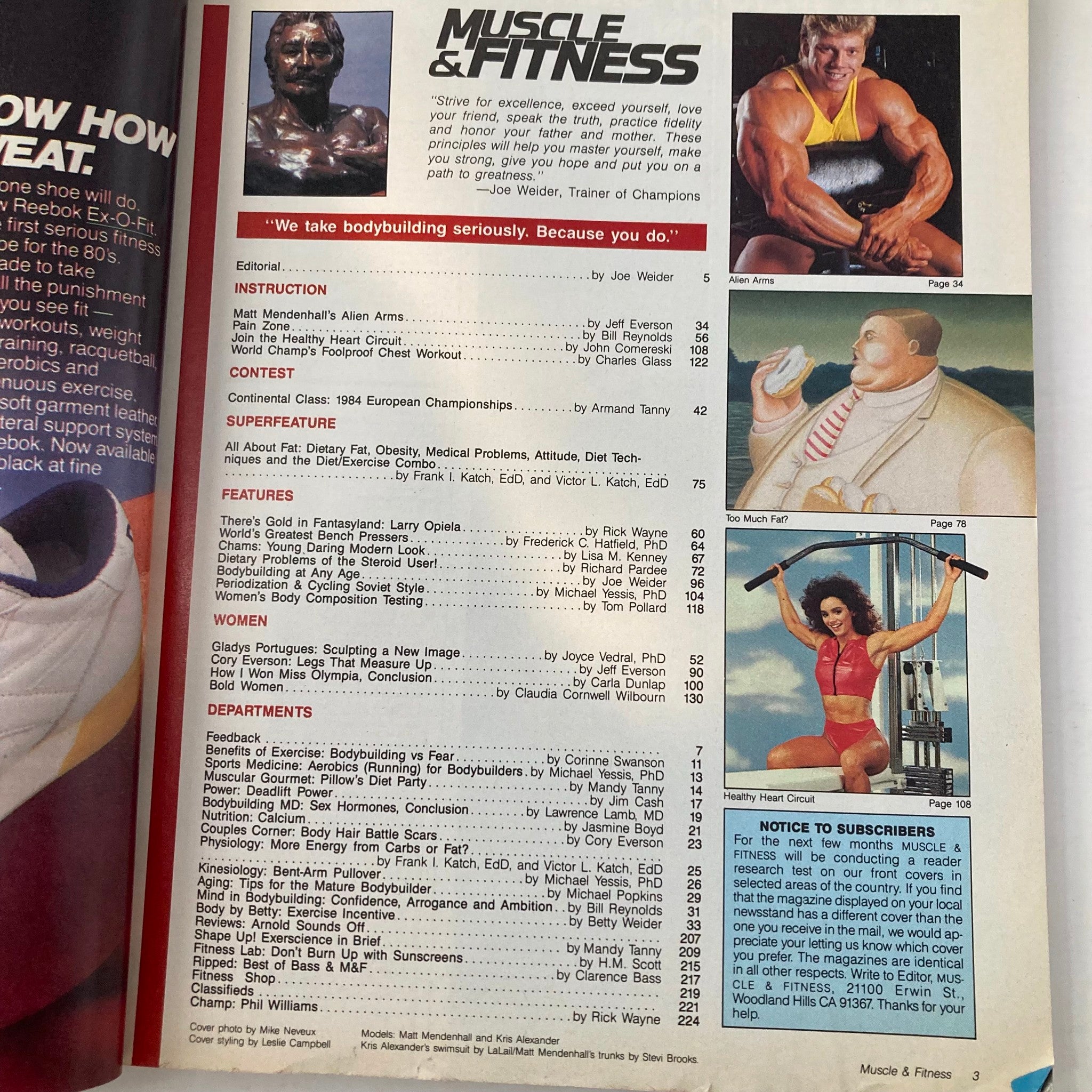 Muscle & Fitness Magazine November 1984 Kris Alexander & Matt Mendenhall