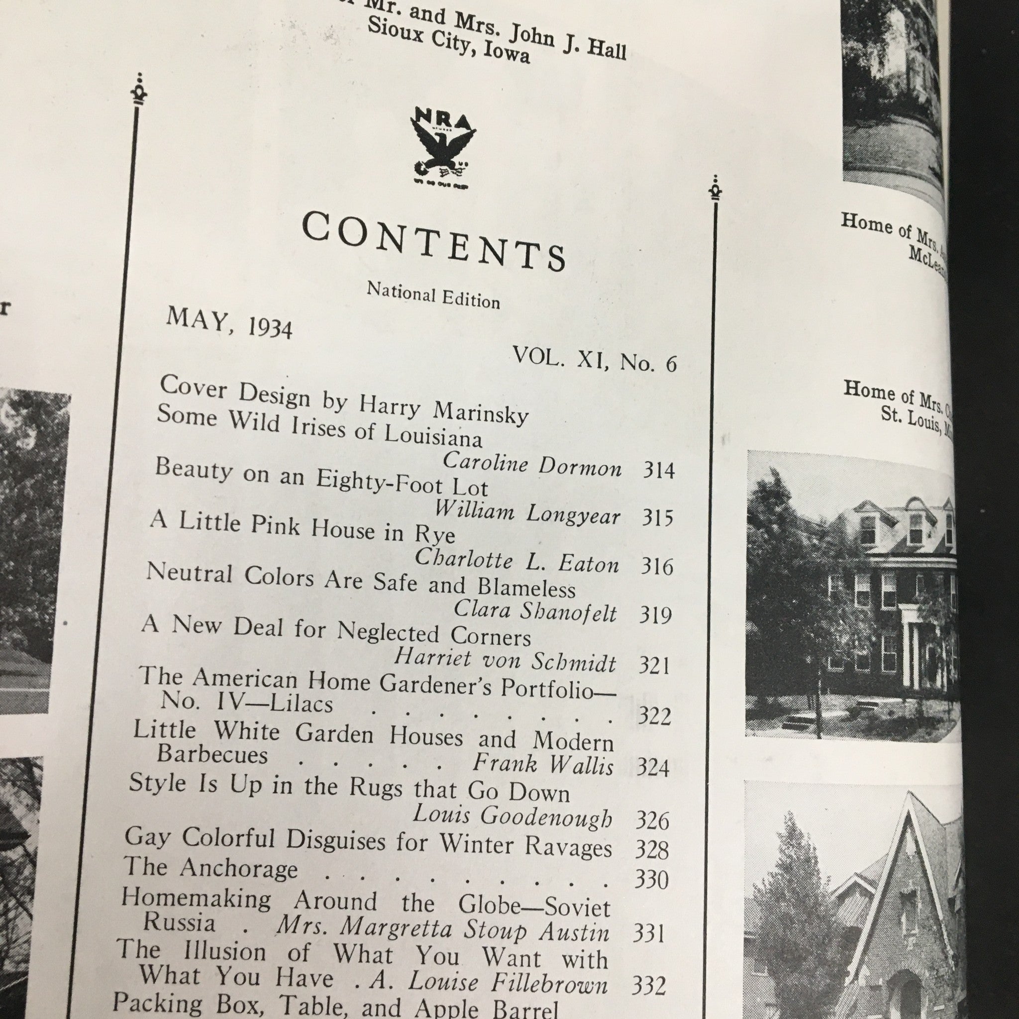 VTG The American Home May 1934 Some Wild Irises of Louisiana No Label