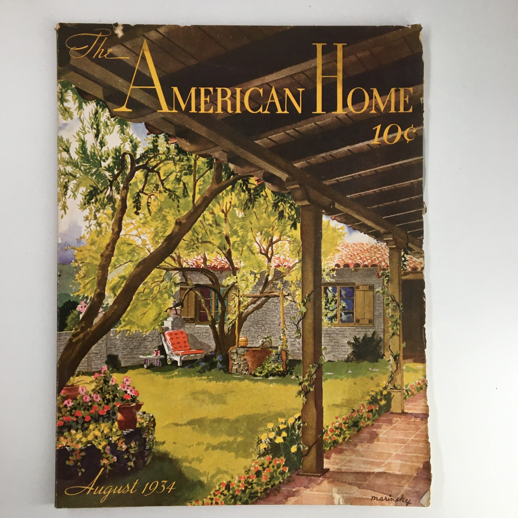 VTG The American Home Magazine August 1934 Two Centuries & Our Heritage No Label