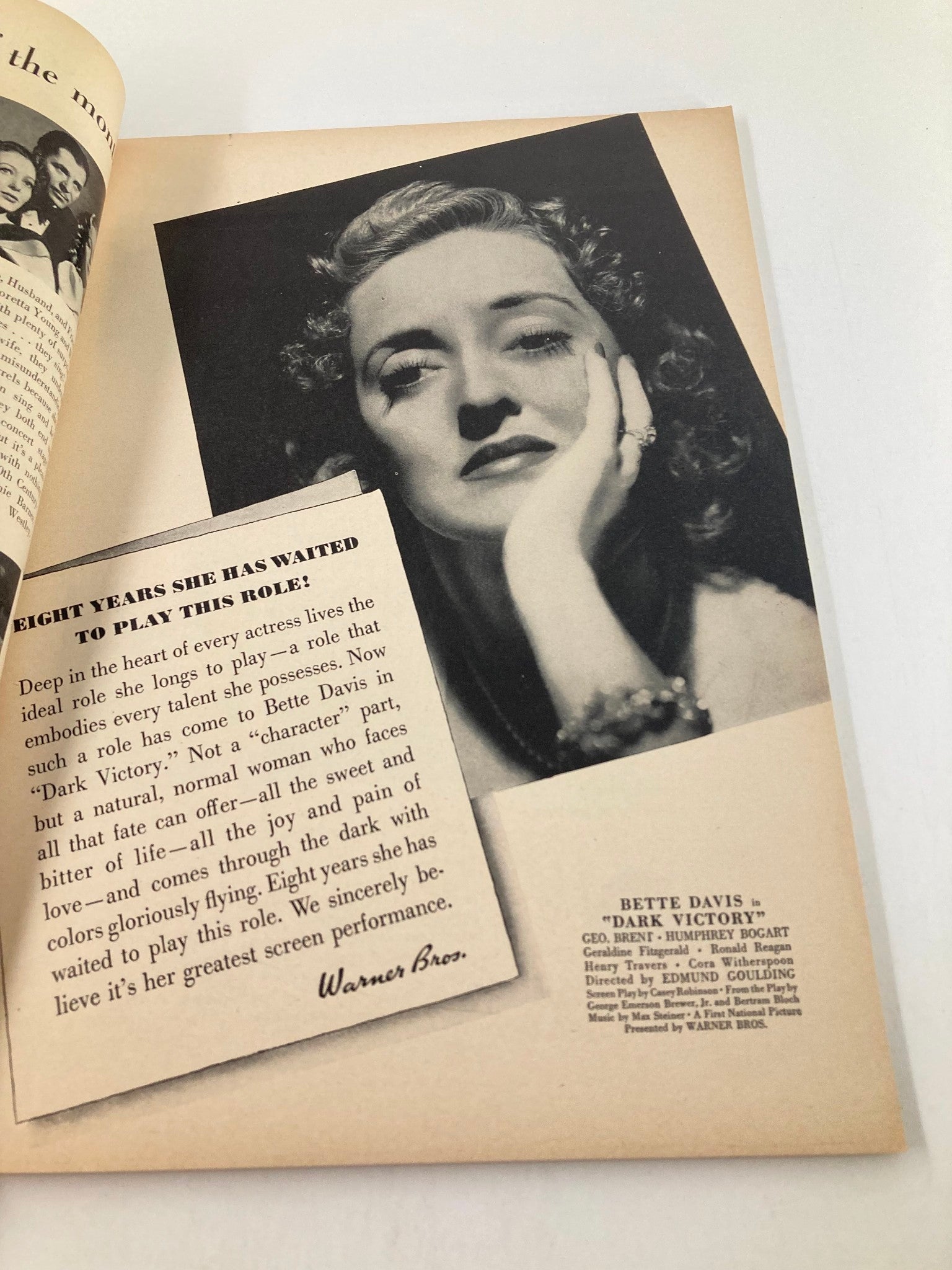 VTG Glamour of Hollywood Magazine April 1939 Ann Sheridan Cover No Label