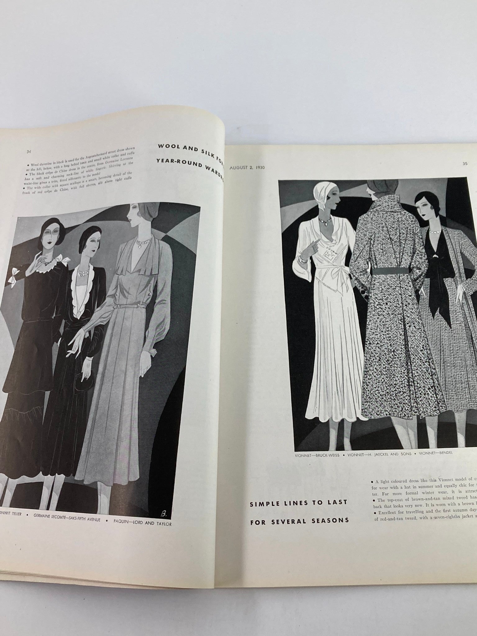 VTG Vogue Magazine August 2 1930 August Legs are Alluringly Dull No Label