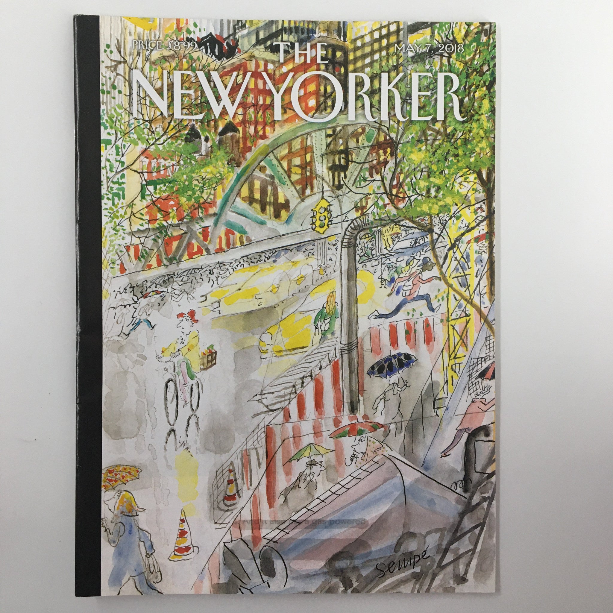 The New Yorker Magazine May 7 2018 Biking in the Rain by Jean-Jacques Sempé