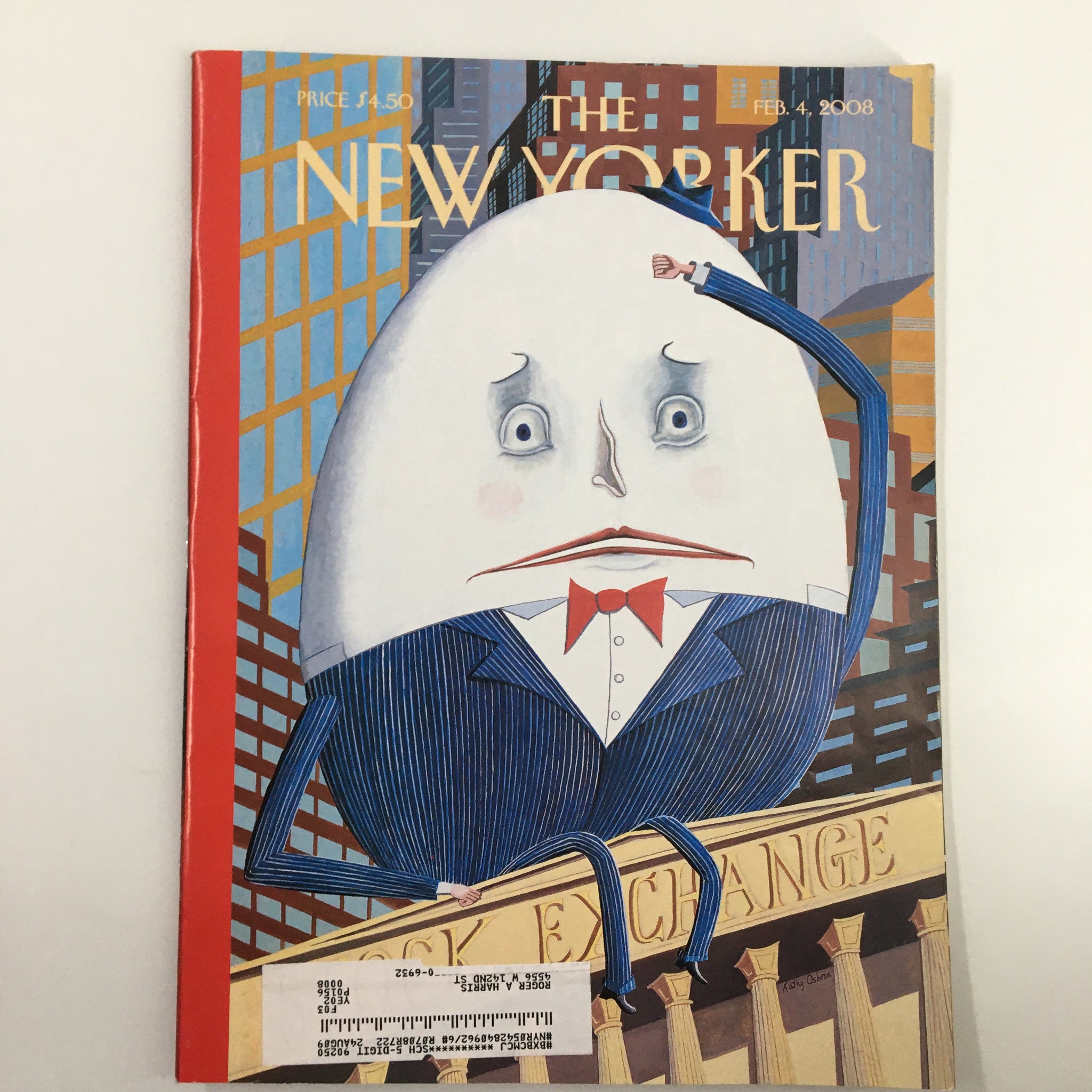 The New Yorker Magazine February 4 2008 Humpty Dumpty Sat on a Wall Kathy Osborn