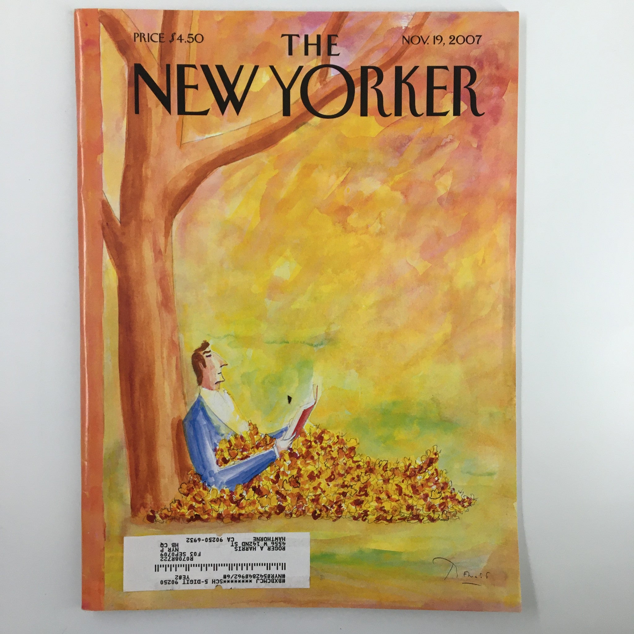 The New Yorker Magazine November 19 2007 Autumn Tales by Benoit van Innis VG