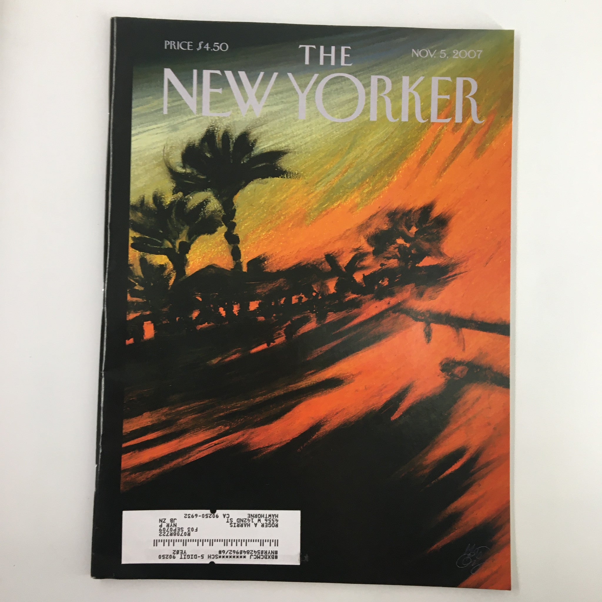 The New Yorker Magazine November 5 2007 Wild Fires by Lorenzo Mattotti VG