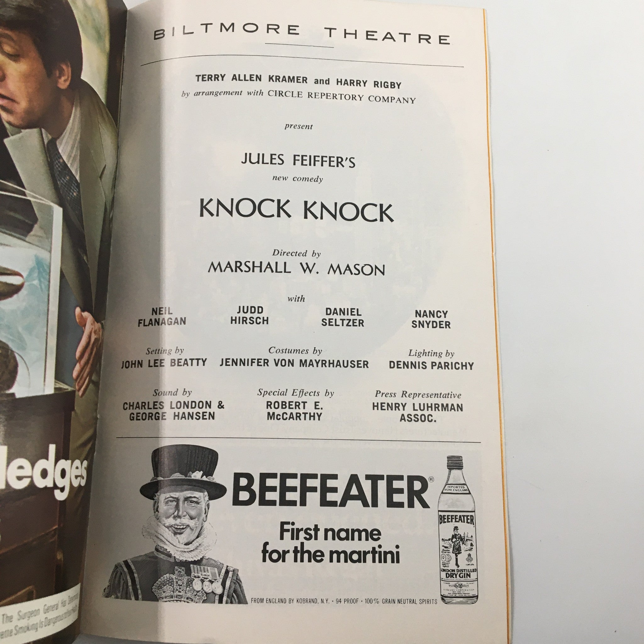 1976 Playbill Biltmore Theatre Neil Flanagan in Knock Knock by Marshall W. Mason