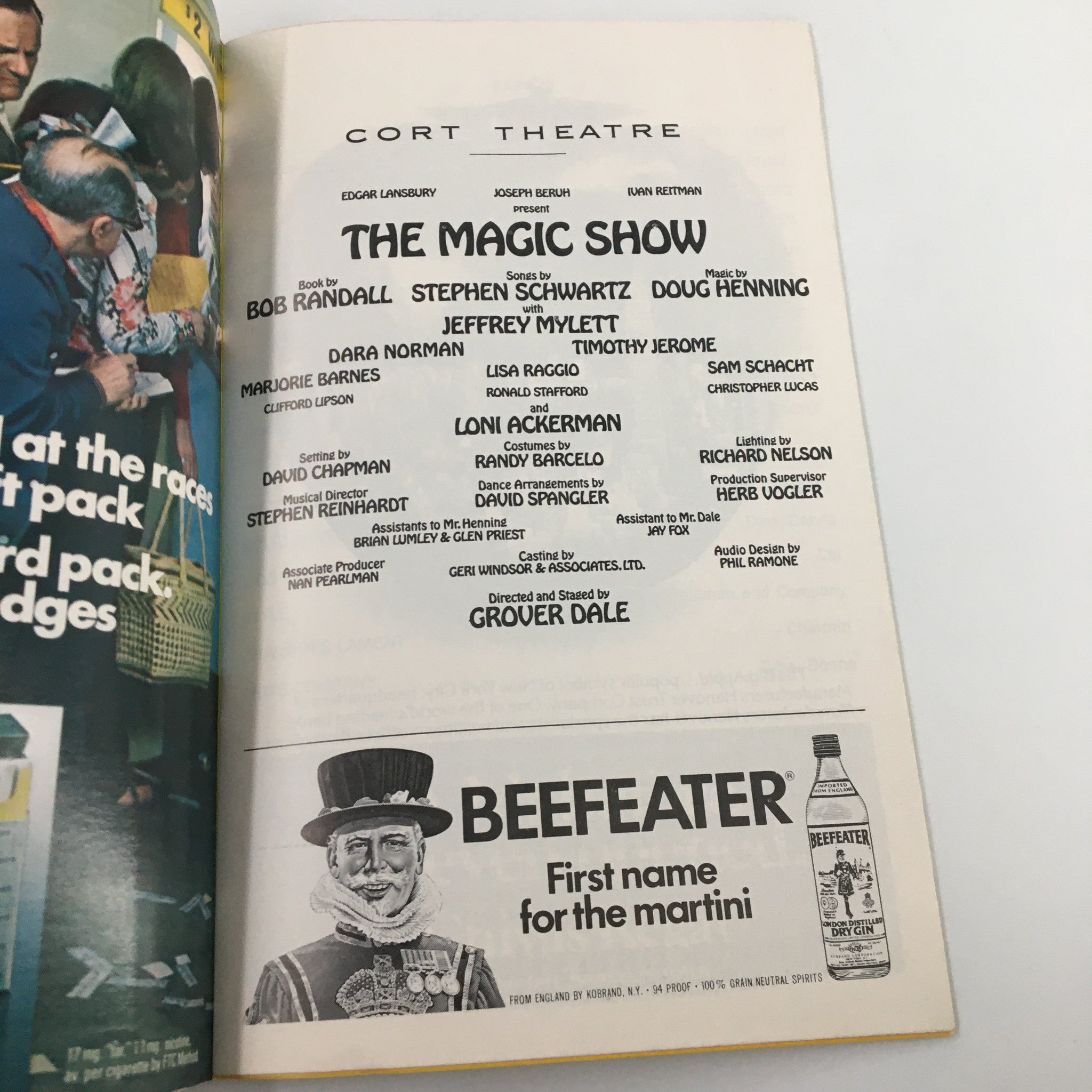 1975 Playbill Cort Theatre Joseph Beruh The Magic Show by Grover Dale