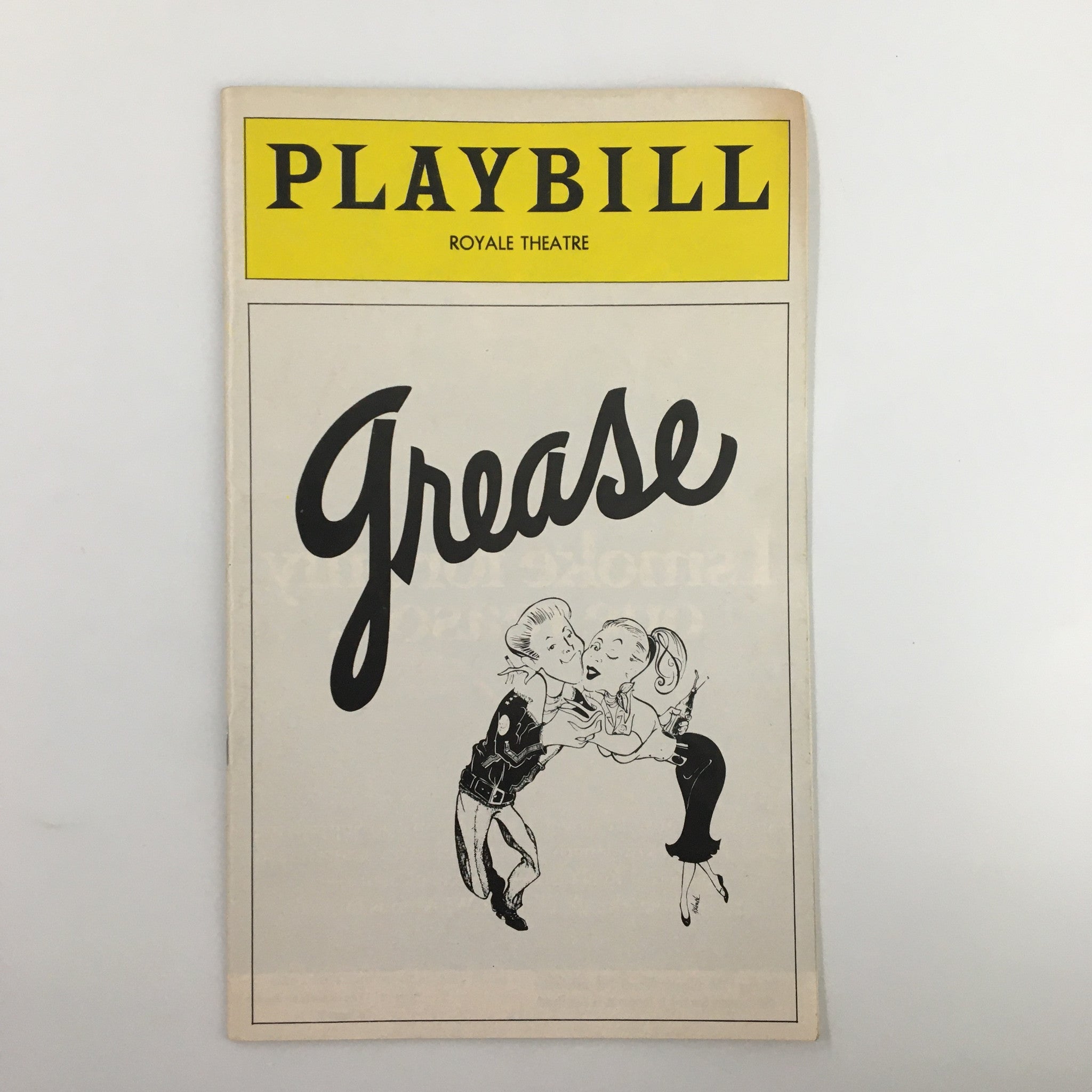 1975 Playbill Royale Theatre Kenneth Waissman in Grease Musical by Tom Moore