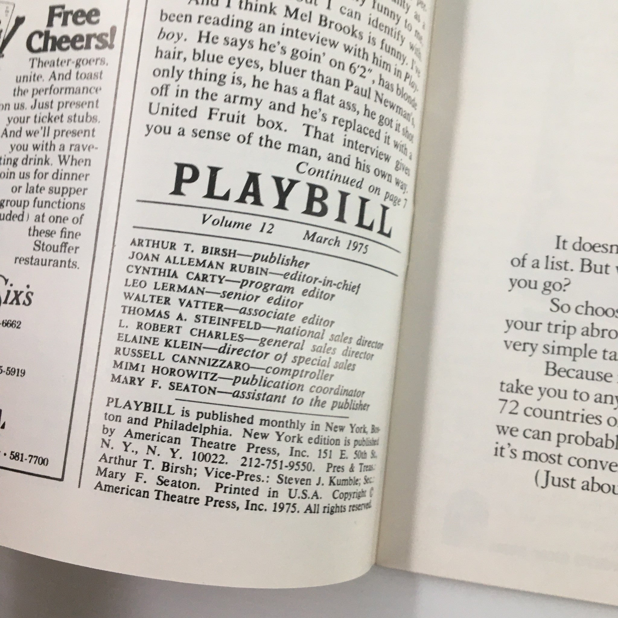 1975 Playbill Royale Theatre Kenneth Waissman in Grease Musical by Tom Moore