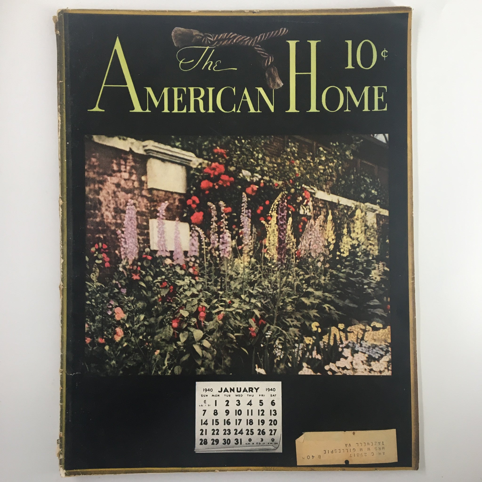 VTG The American Home Magazine January 1940 Hampton Court Gardens England