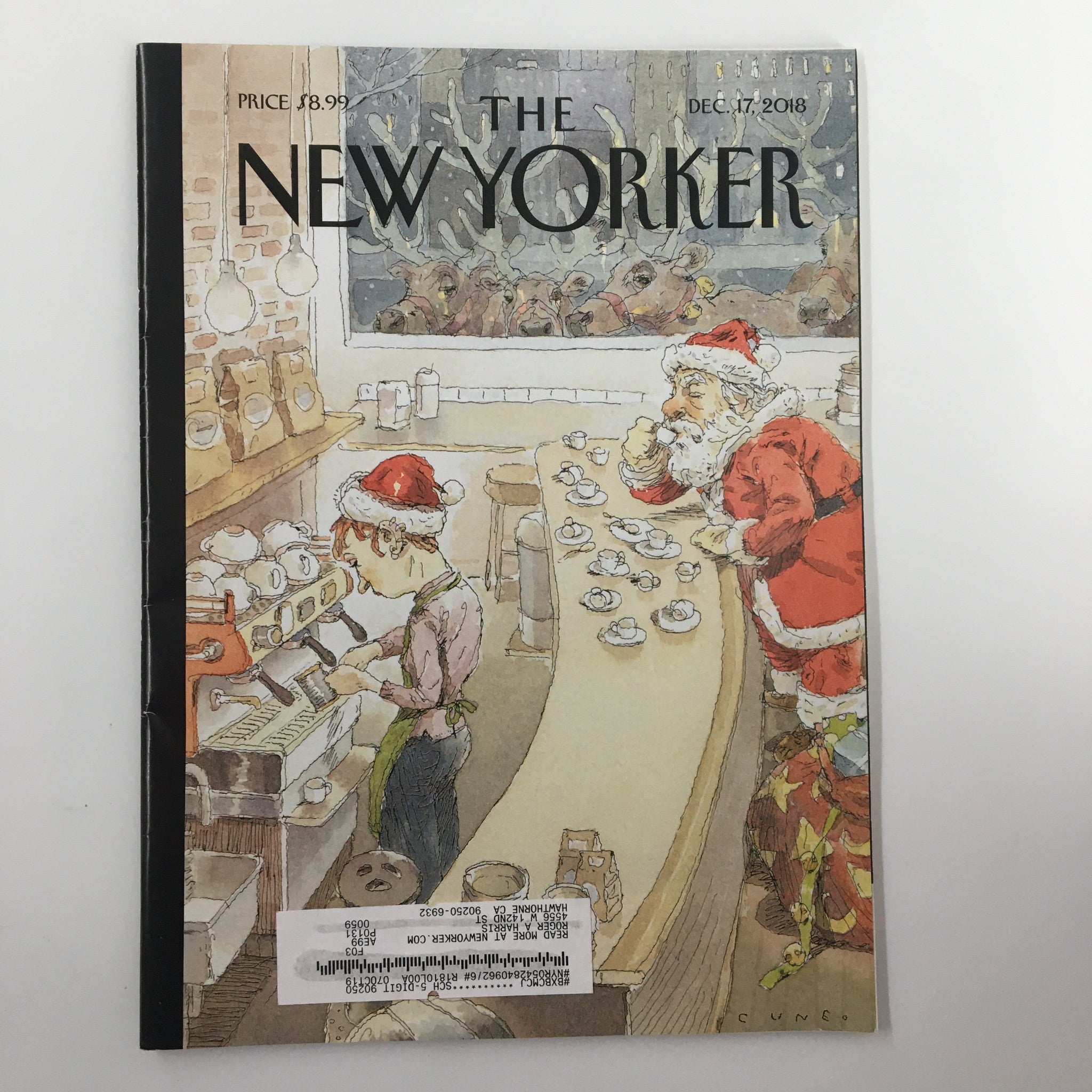 The New Yorker Magazine December 17 2018 Santa's Little Helpers by John Cuneo