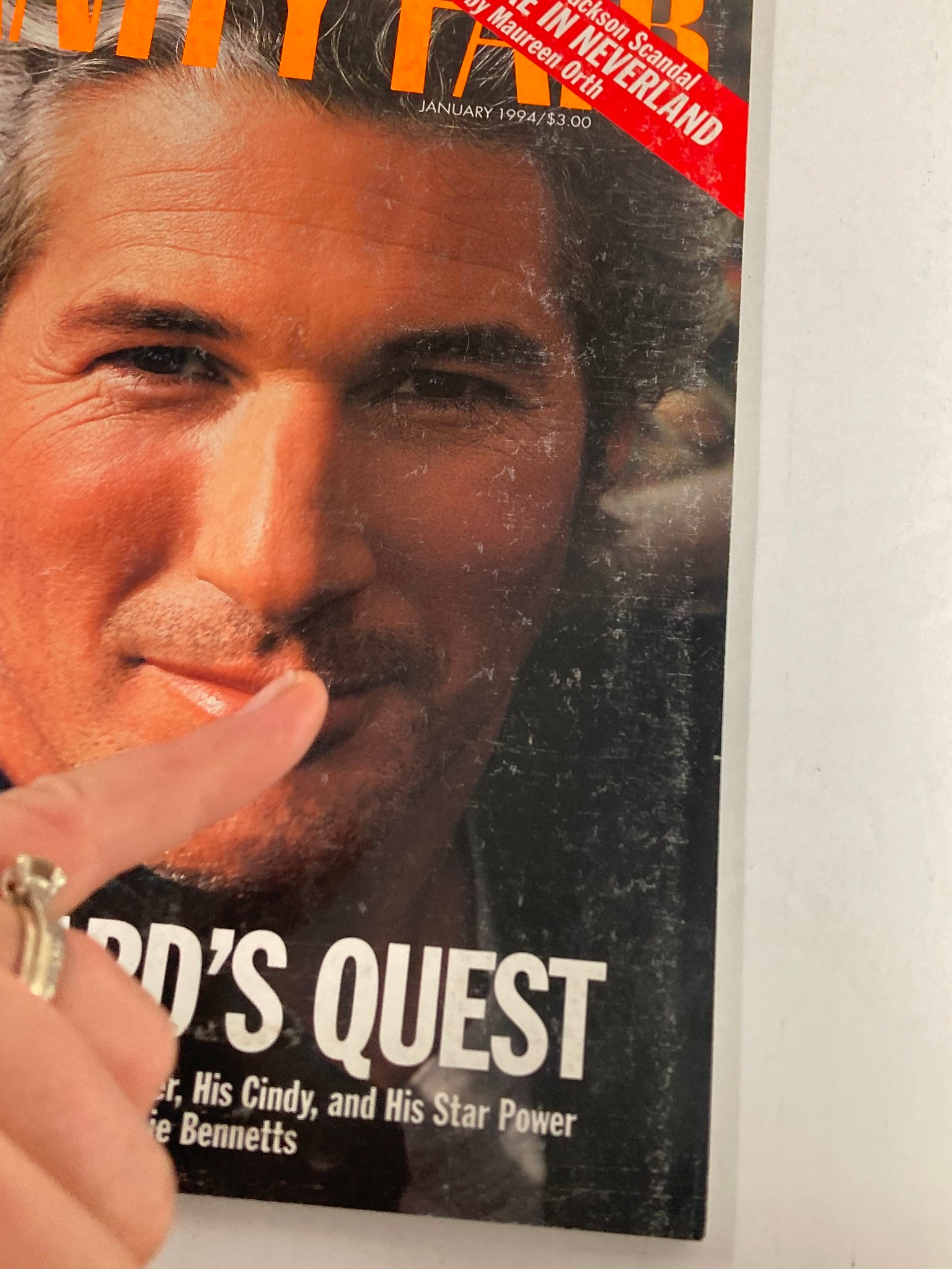 Vanity Fair Magazine January 1994 Richard Gere Finds His Center No Label